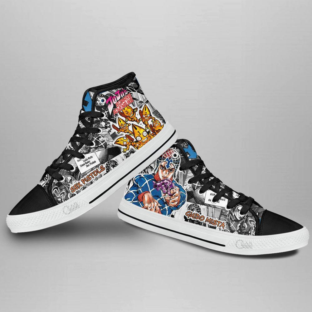 Guido Mista High Top Shoes Custom Manga Anime Jojo’s Birraze Adventure Sneakers
