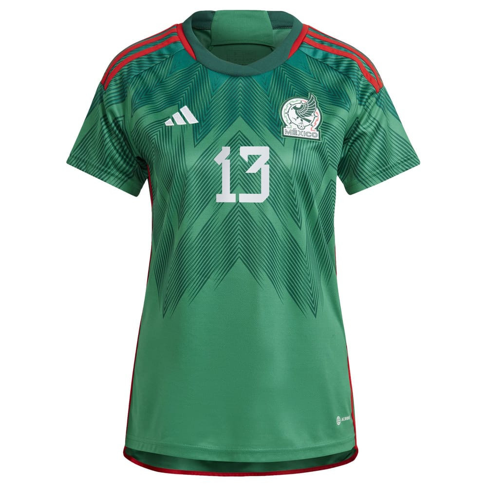 Guillermo Ochoa 13 Mexico National Team 2022-23 World Cup Home Women Soccer Jersey – Green