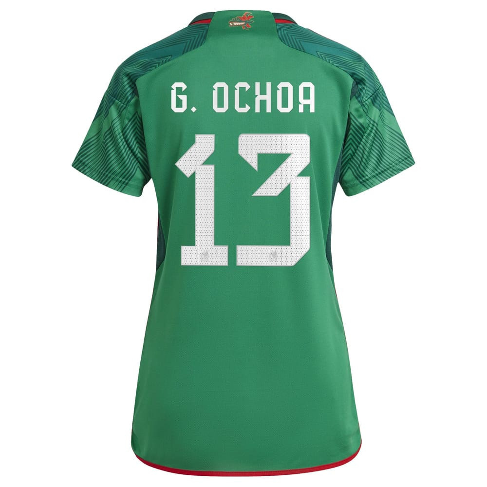 Guillermo Ochoa 13 Mexico National Team 2022-23 World Cup Home Women Soccer Jersey – Green
