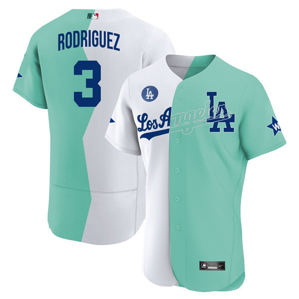 Guillermo Rodriguez Los Angeles Dodgers Flex Base White Green 2022 MLB All-Star Celebrity Softball Game Split Jersey - All Stitched