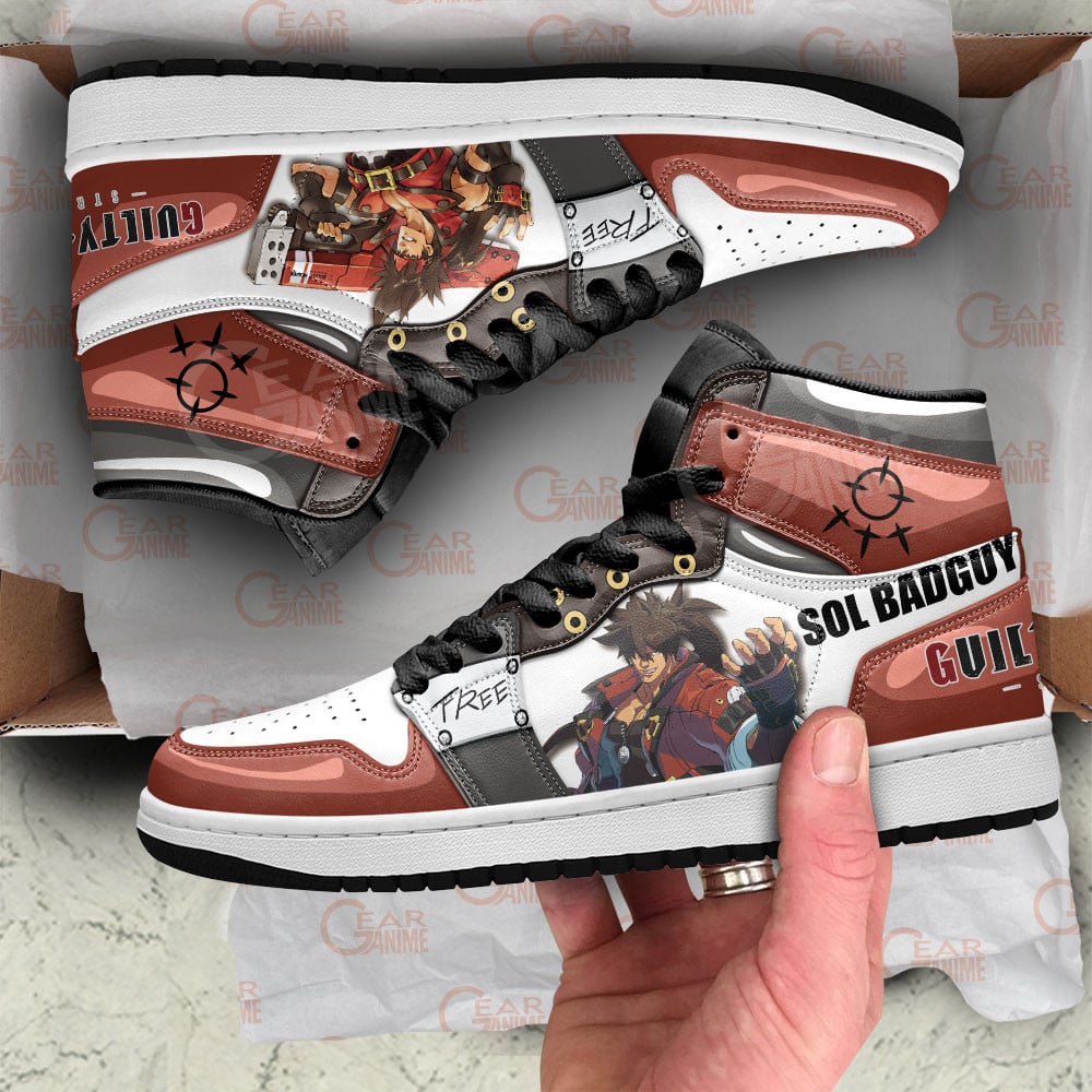 Guilty Gear Sol Badguy JD1s Sneakers Shoes, Air Jordan Hightop