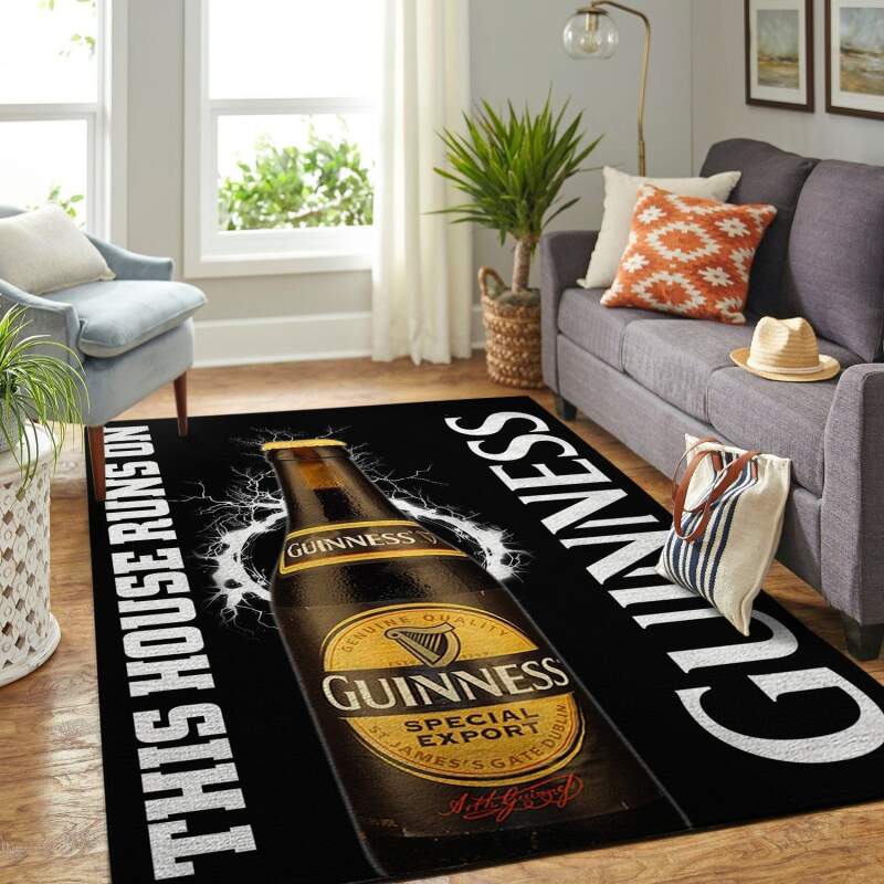 Guinness This House Runs On Nice Gift Home Decor Unique Living Room Area Rectangle Rug
