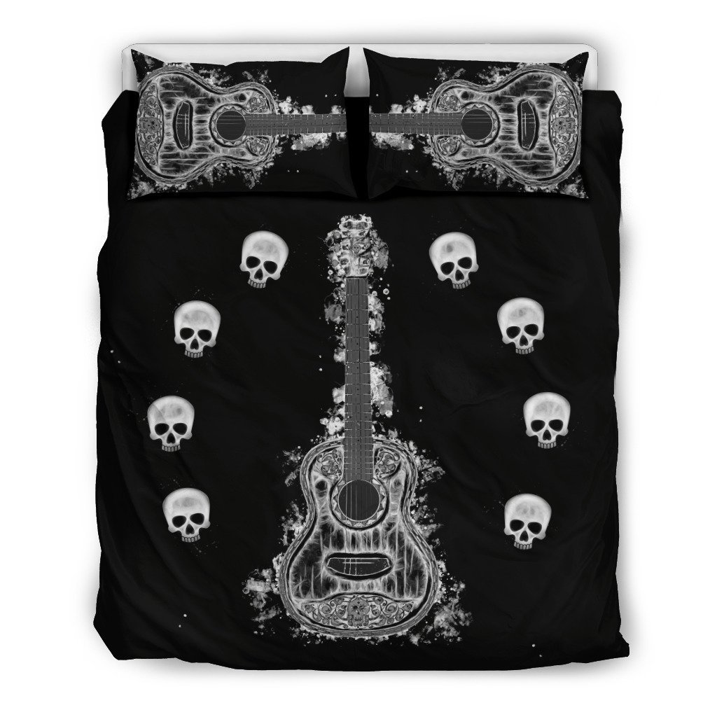 Guitar Andkulls 3D Customized Duvet Cover Bedding Set