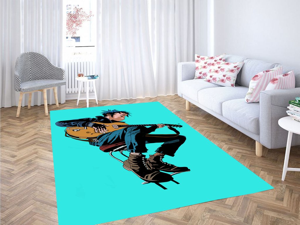 Guitarist Gorillaz Living Room Modern Carpet Rectangle Rug