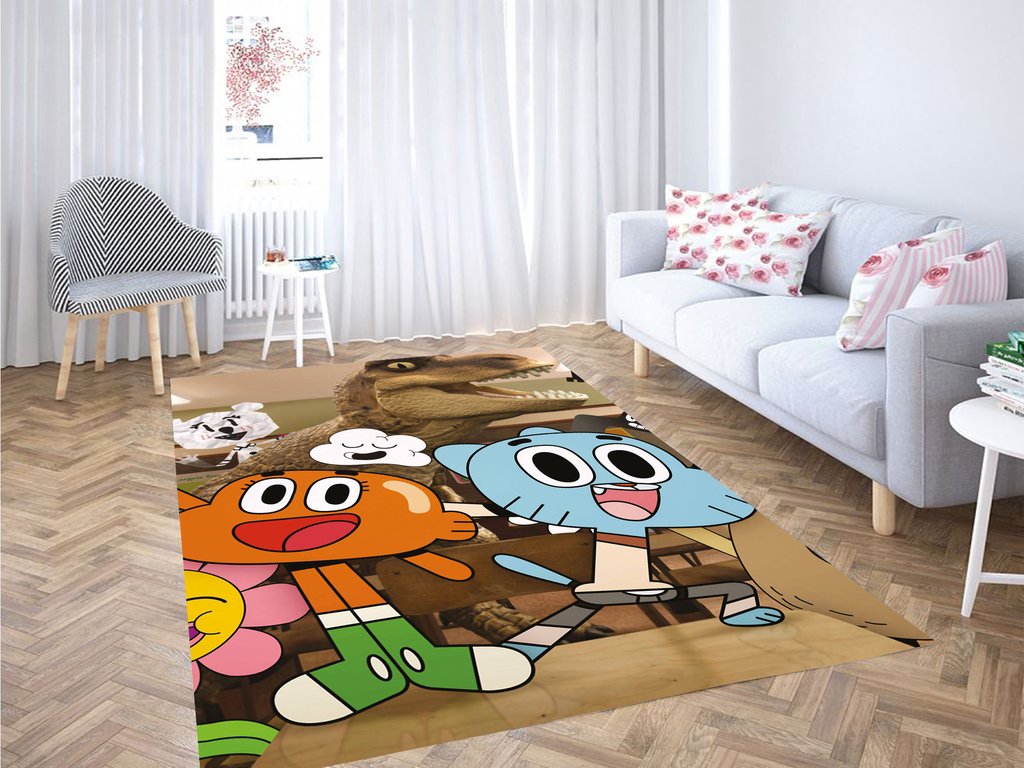 Gumball And Darwin Living Room Modern Carpet Rectangle Rug