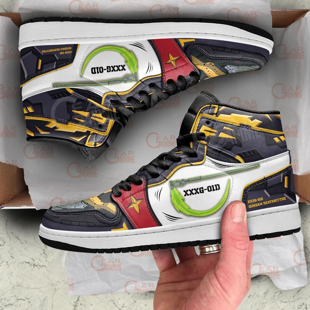 Gundam Deathscythe JD1s Sneakers Anime Gundam Shoes, Air Jordan Hightop