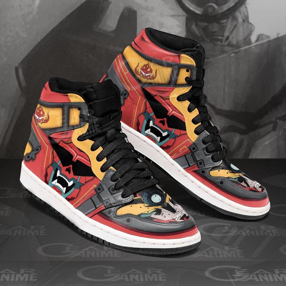 Gunmen Robot Anime JD1s Sneakers For Tengen Toppa Gurren Lagann Fans, Air Jordan Hightop