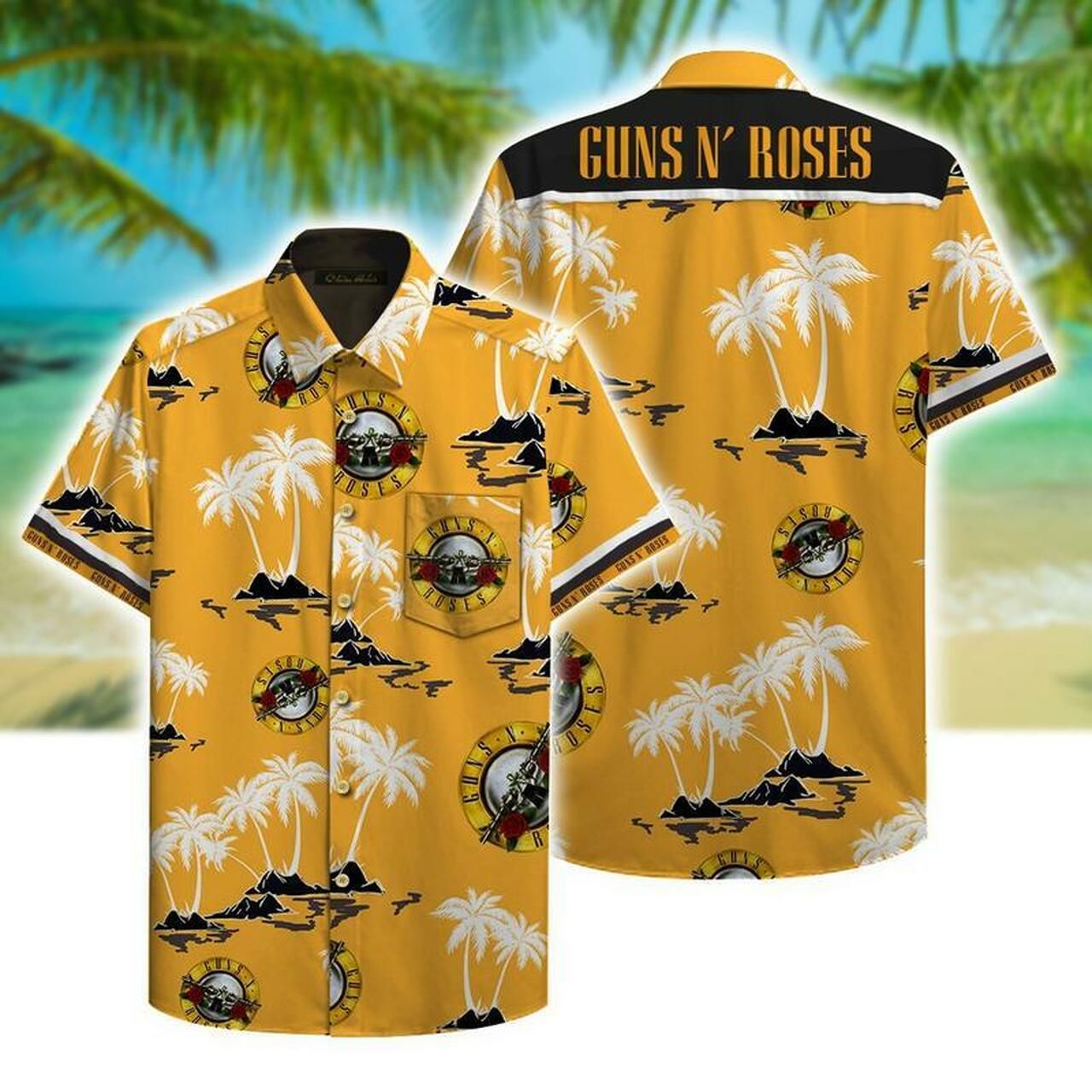 Guns N Roses Band Hawaii Shirt Fashion Island Tourism 3D All Over Print Shirt3447