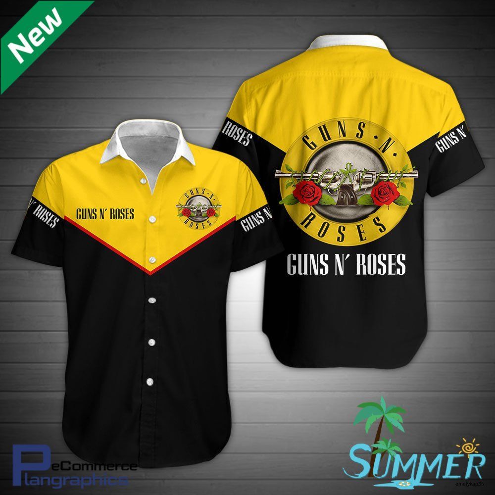 Guns N Roses Rock Band Hawaiian Aloha Shirt Hawaiian Beach Shirt