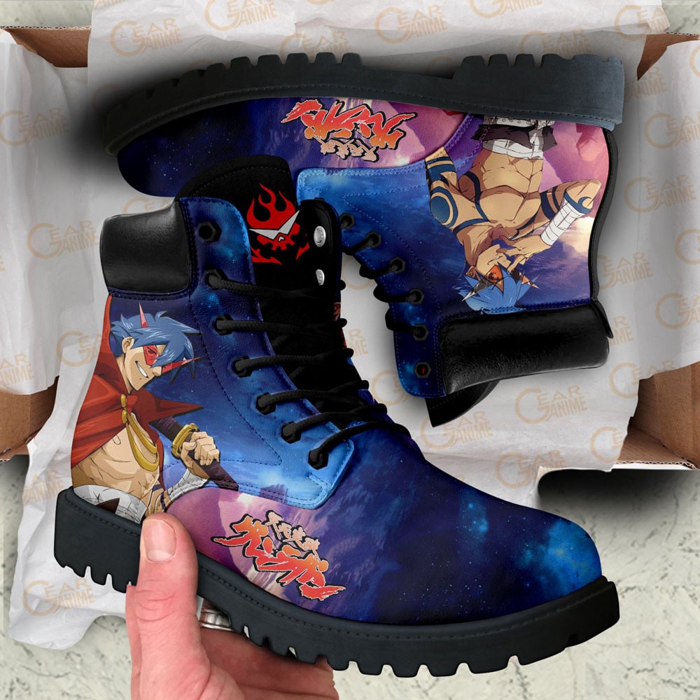 Gurren Lagann Kamina Boots Anime Custom Shoes