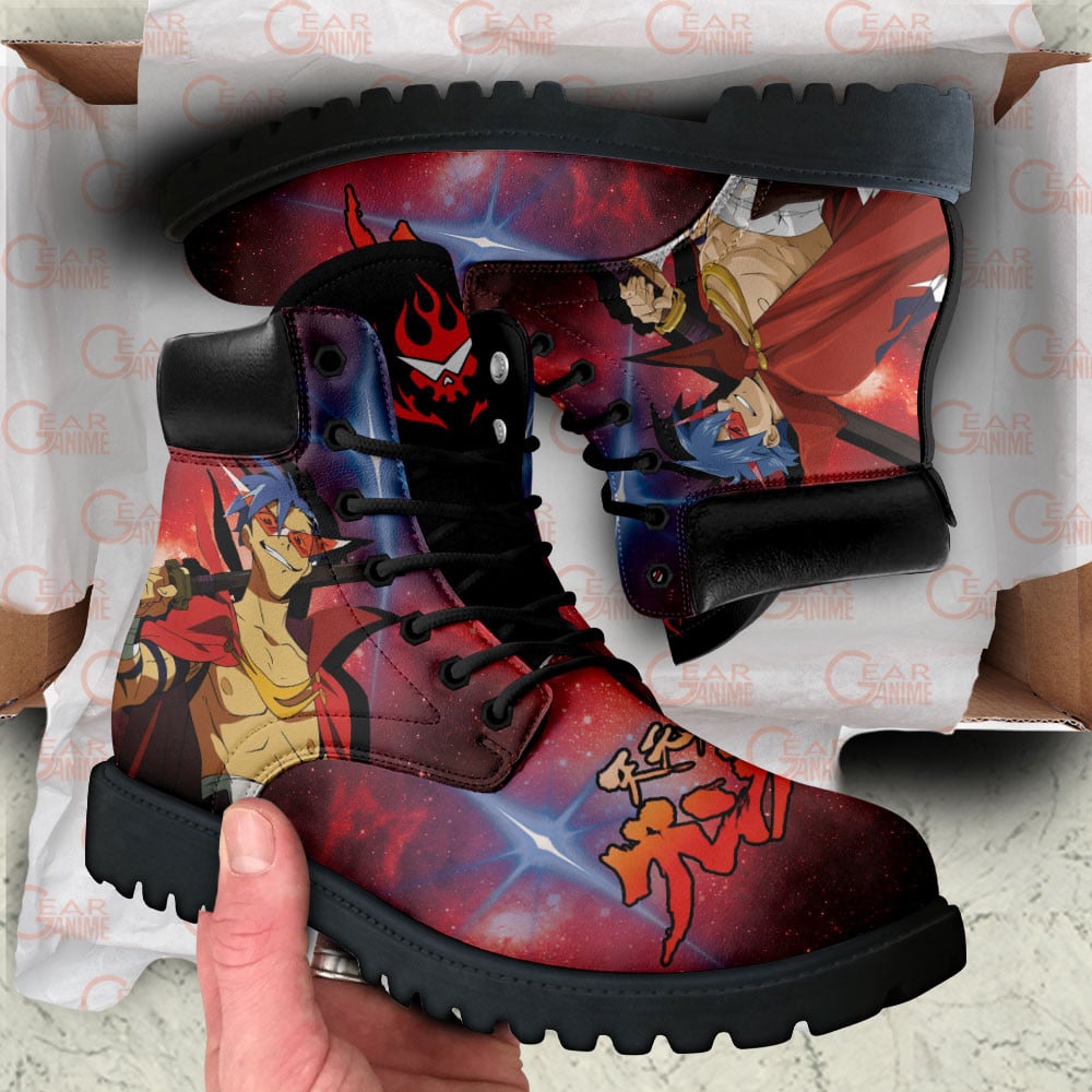 Gurren Lagann Kamina Boots Anime Custom Shoes