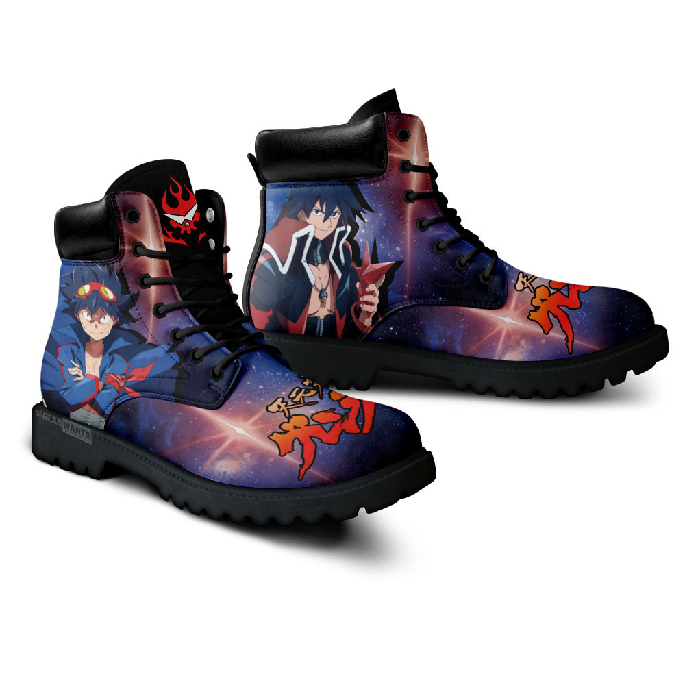Gurren Lagann Simon Boots Anime Custom Shoes