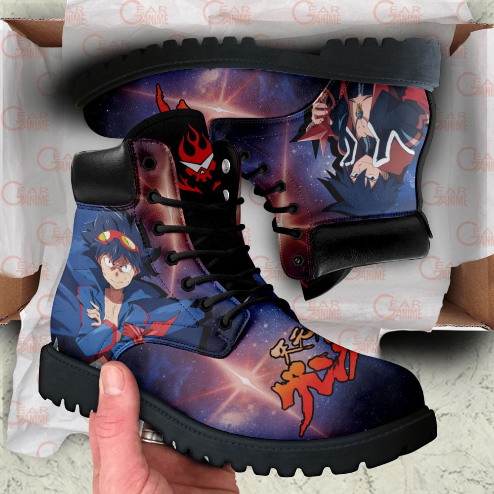 Gurren Lagann Simon Boots Anime Custom Shoes