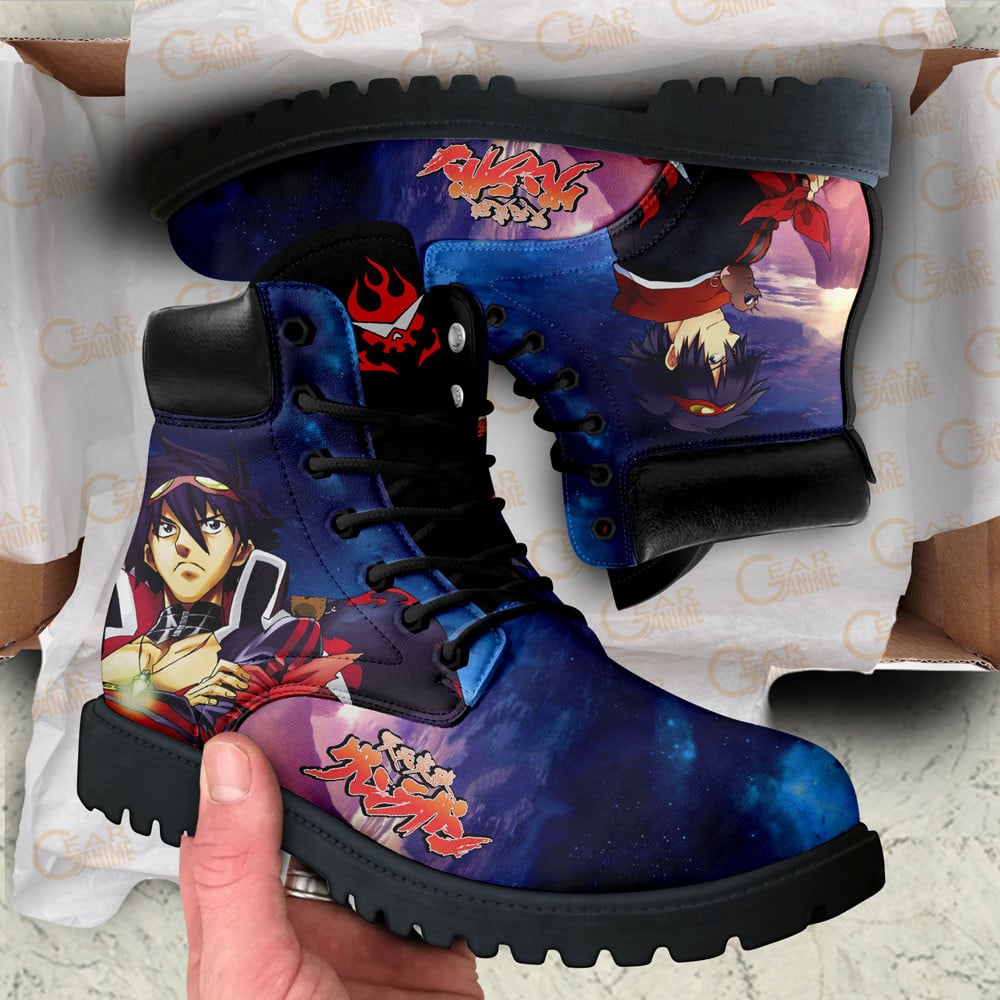 Gurren Lagann Simon Boots Anime Custom Shoes