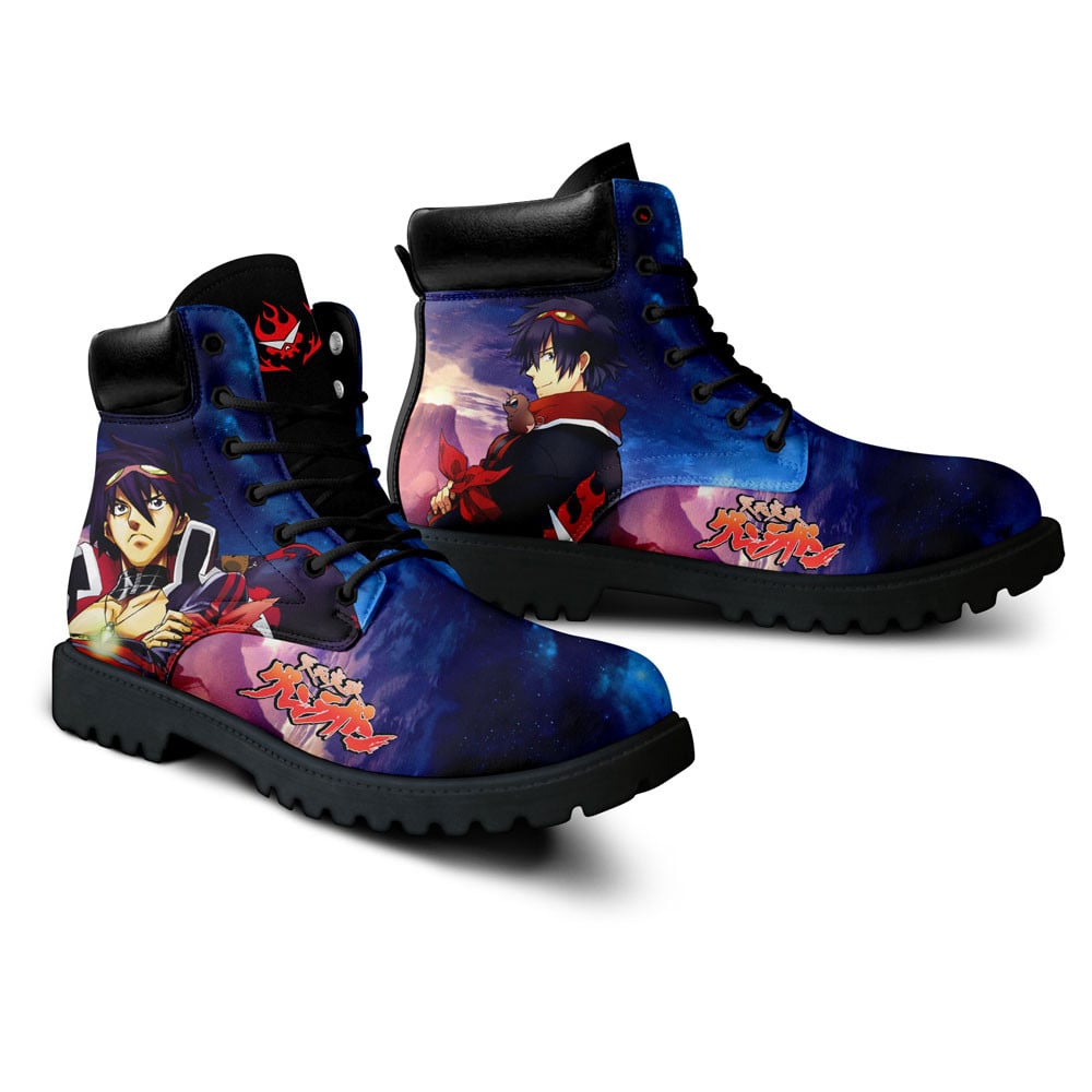 Gurren Lagann Simon Boots Anime Custom Shoes
