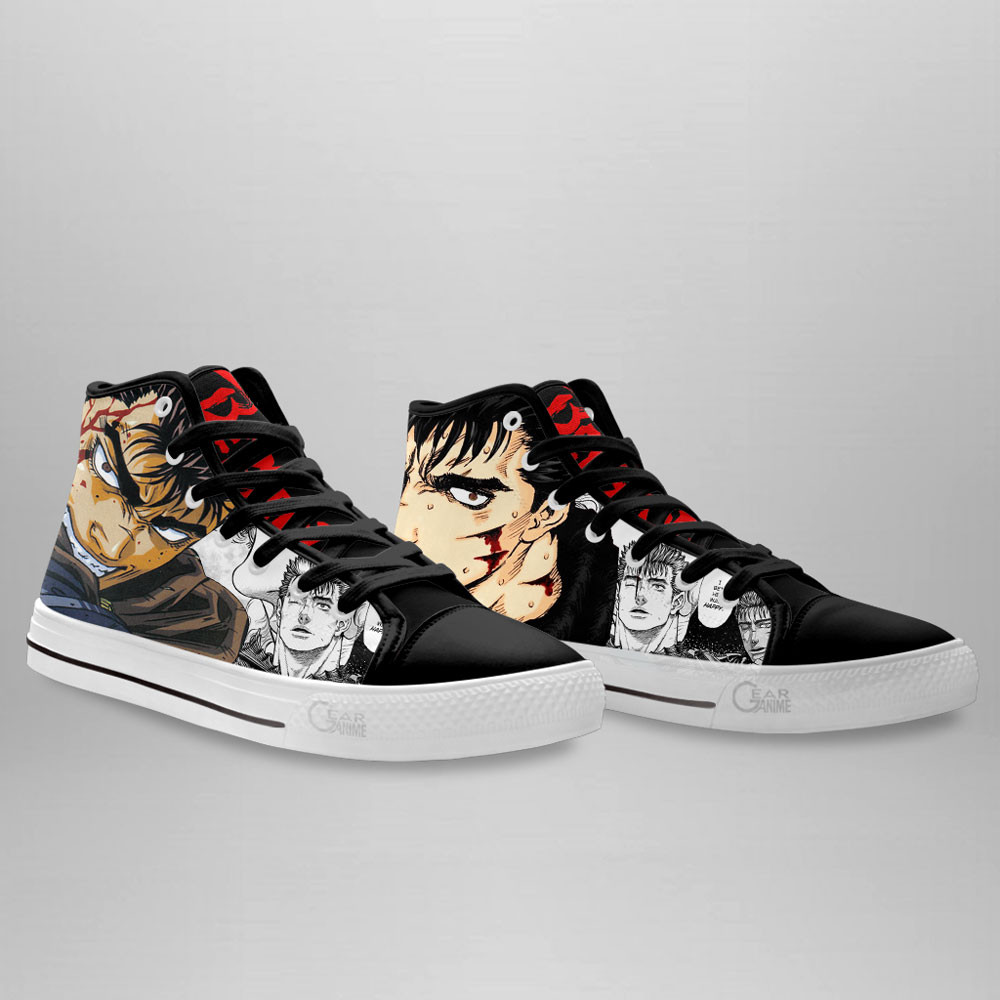 Guts High Top Shoes Berserk Custom Anime Sneakers Mix Manga