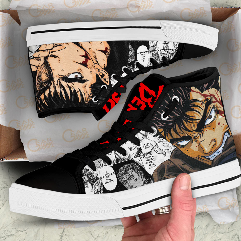 Guts High Top Shoes Berserk Custom Anime Sneakers Mix Manga