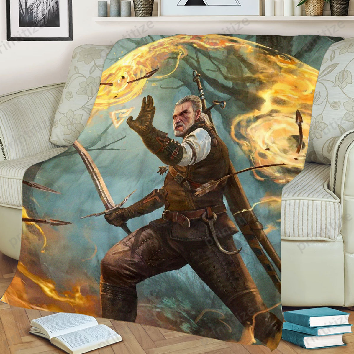 Gwent Geralt Quen Fleece Blanket