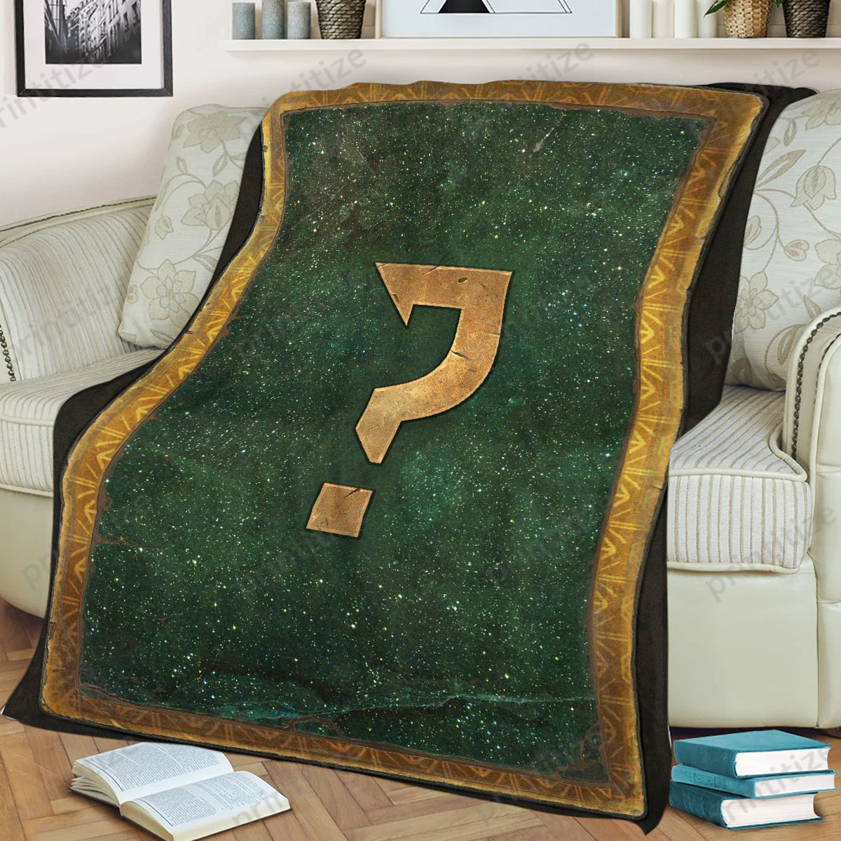 Gwent Green Question Mark Fleece Blanket