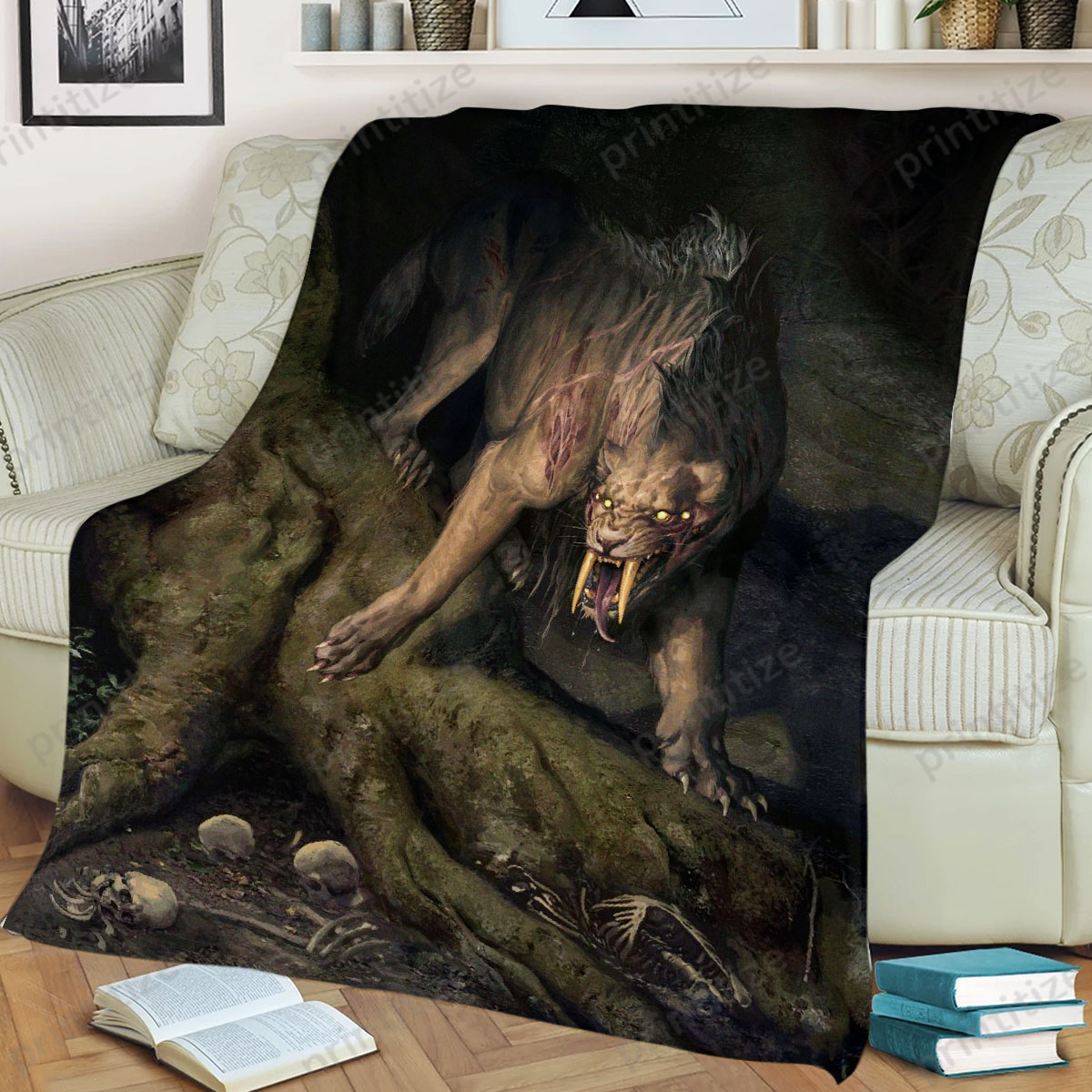 Gwent Sabre Tooth Tiger Fleece Blanket