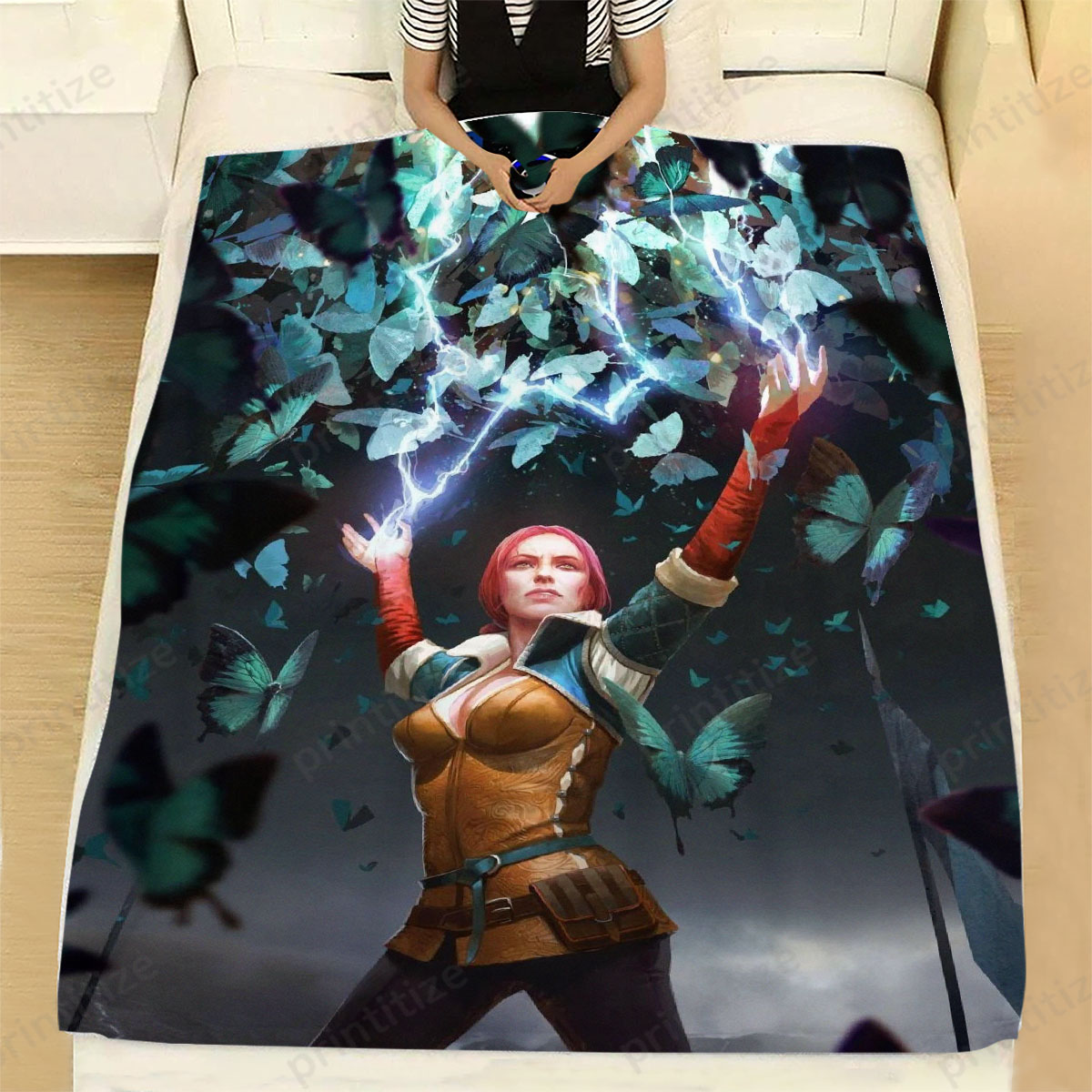 Gwent Triss Butterfies Fleece Blanket