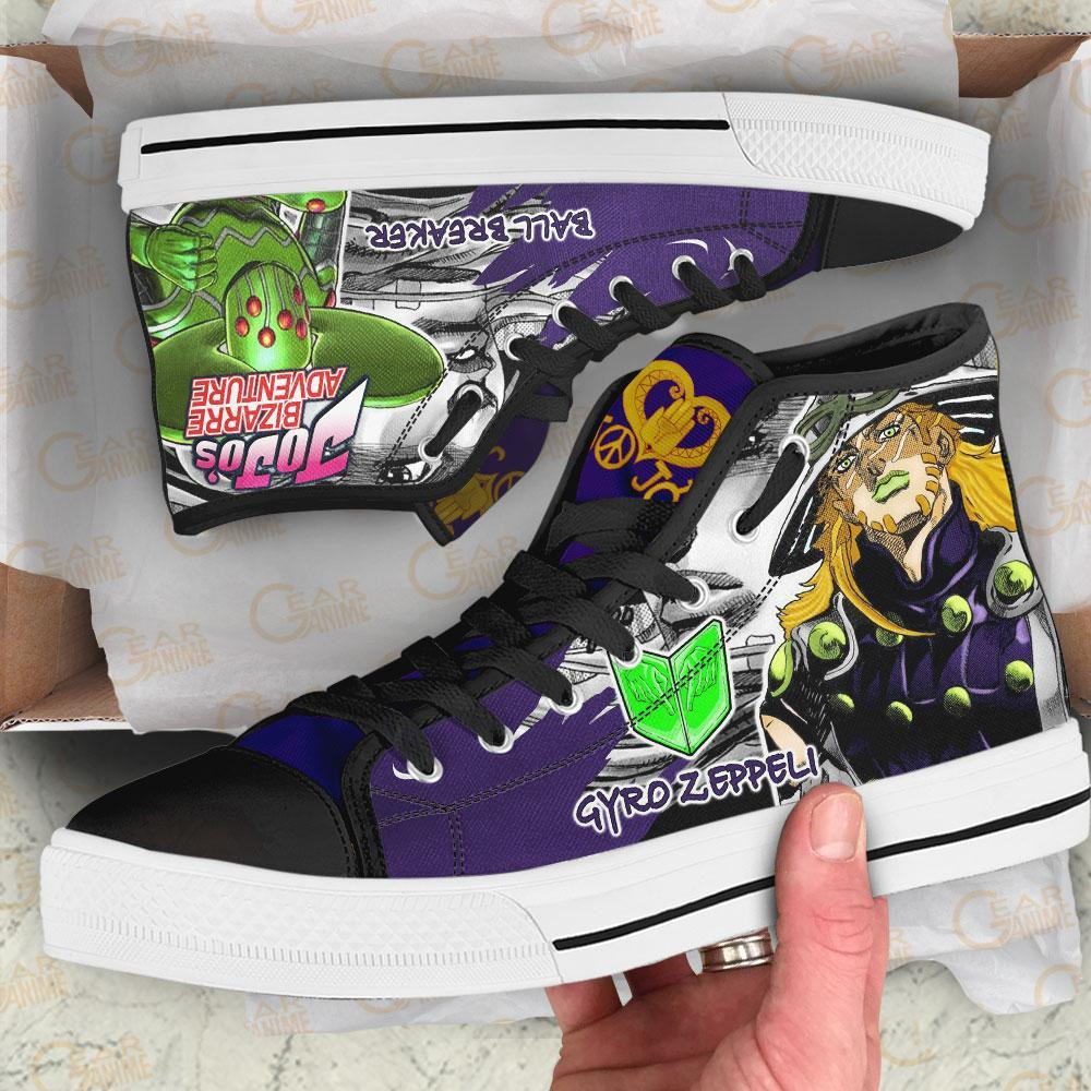 Gyro Zeppeli High Top Shoes Custom Manga Anime Jojo’s Birraze Adventure Sneakers