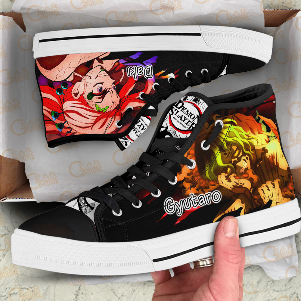 Gyutaro and Daki High Top Shoes Custom Demon Slayer Anime Sneakers