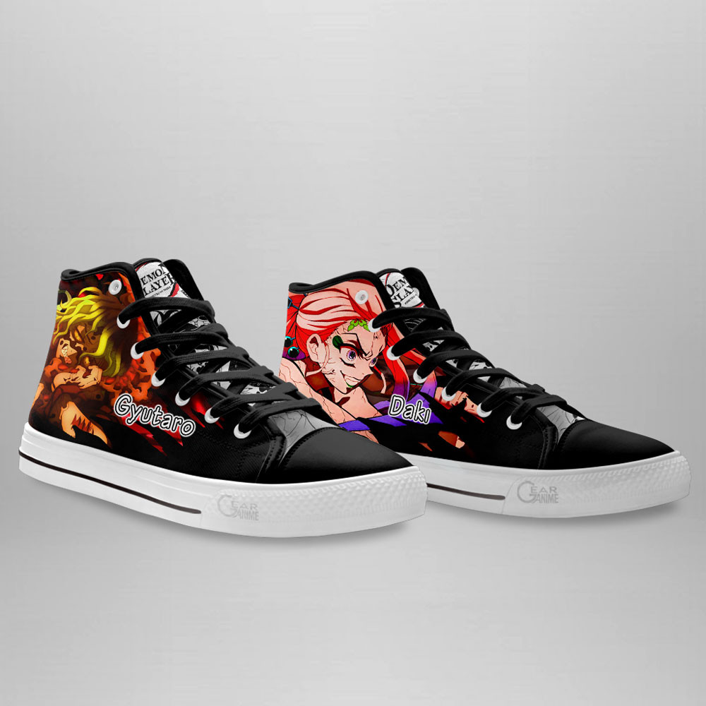 Gyutaro and Daki High Top Shoes Custom Demon Slayer Anime Sneakers