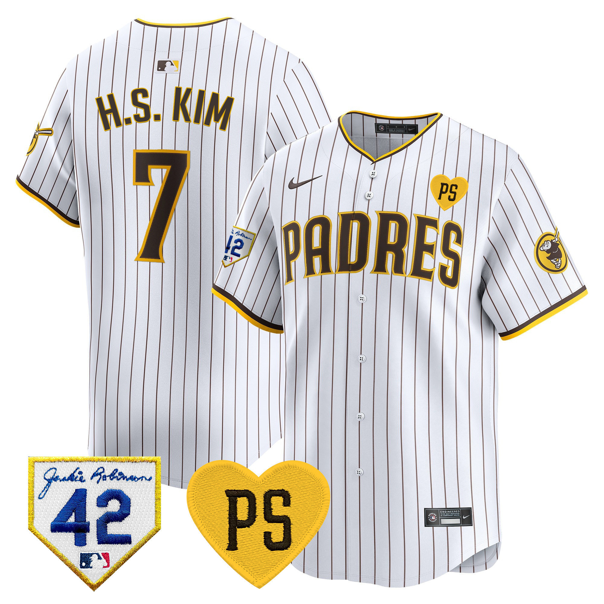 Ha-Seong Kim Men's San Diego Padres 2024 "For Peter" & Robinson Patch Vapor Premier Limited White Jersey - All Stitched