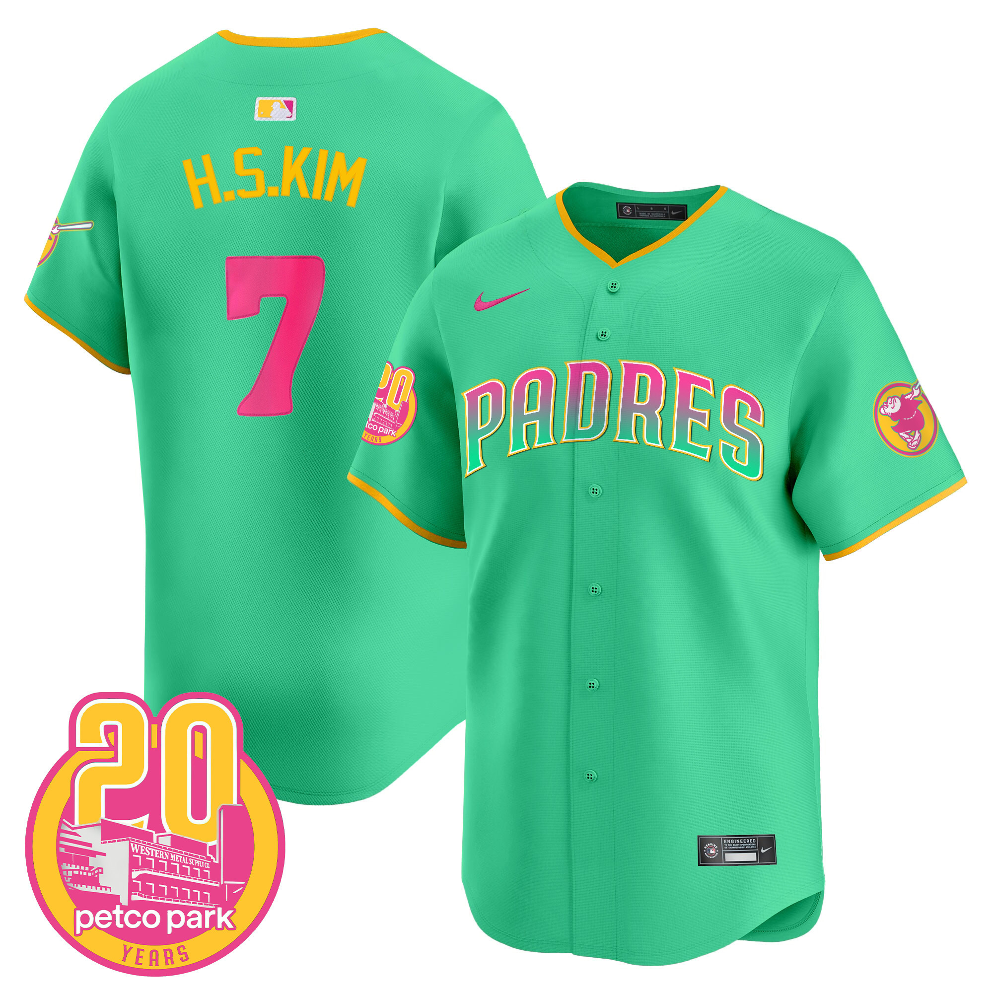 Ha-Seong Kim Men's San Diego Padres 2024 San Diego City Style Vapor Premier Limited Aqua Jersey - All Stitched