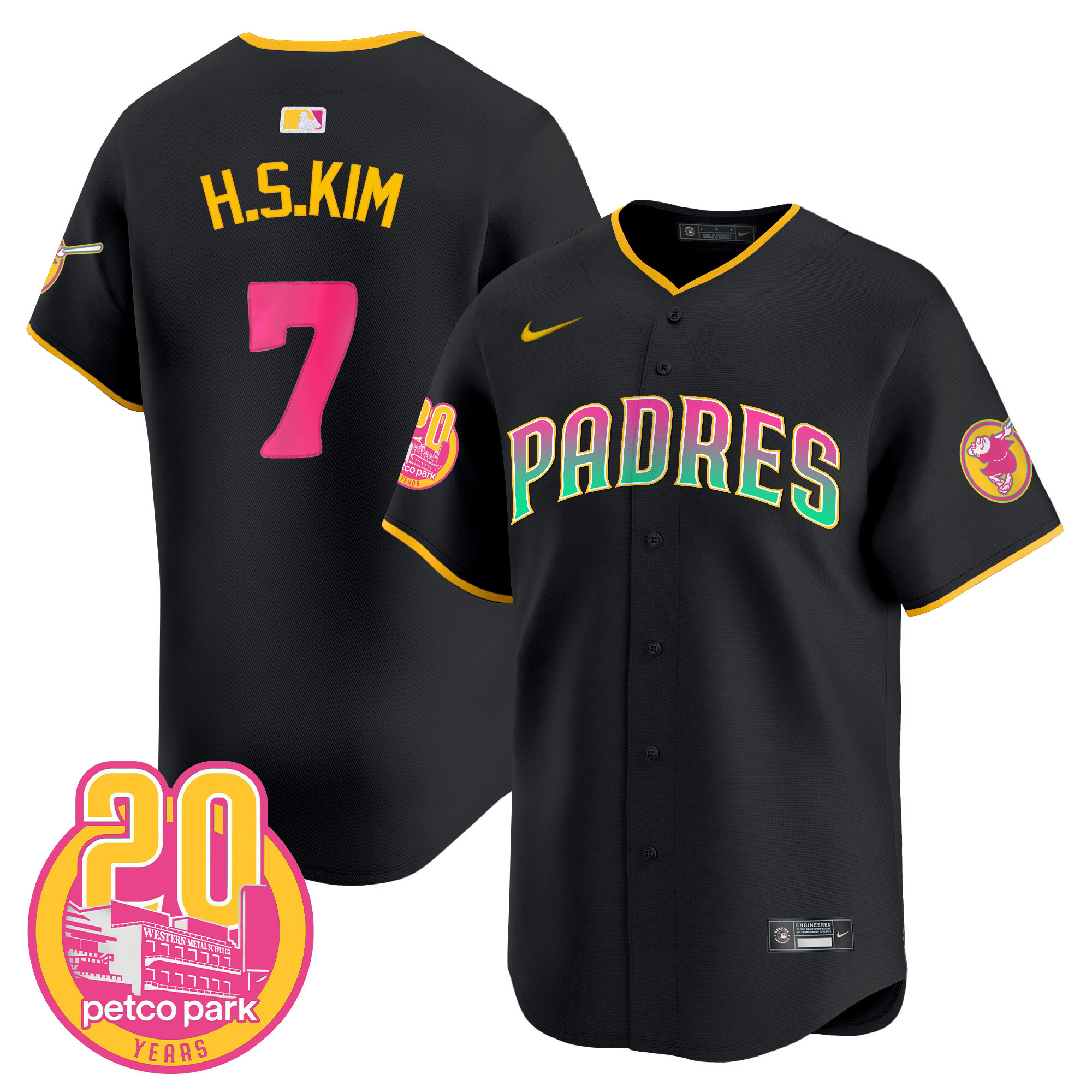 Ha-Seong Kim Men's San Diego Padres 2024 San Diego City Style Vapor Premier Limited Black Jersey - All Stitched