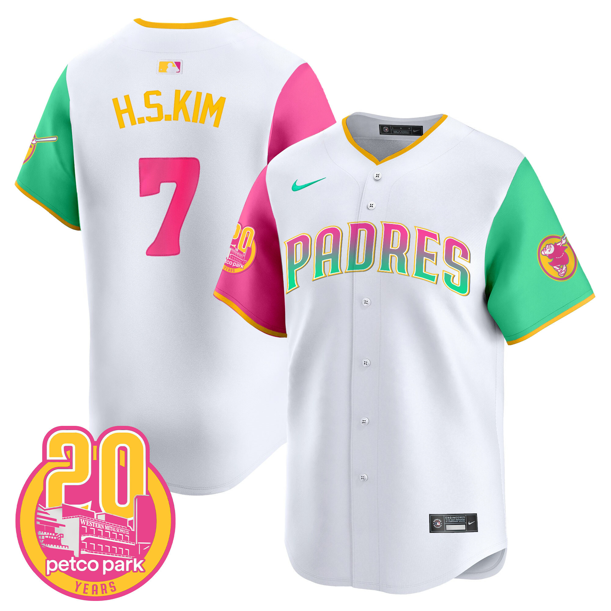 Ha-Seong Kim Men's San Diego Padres 2024 San Diego City Style Vapor Premier Limited Color Sleeves Jersey - All Stitched