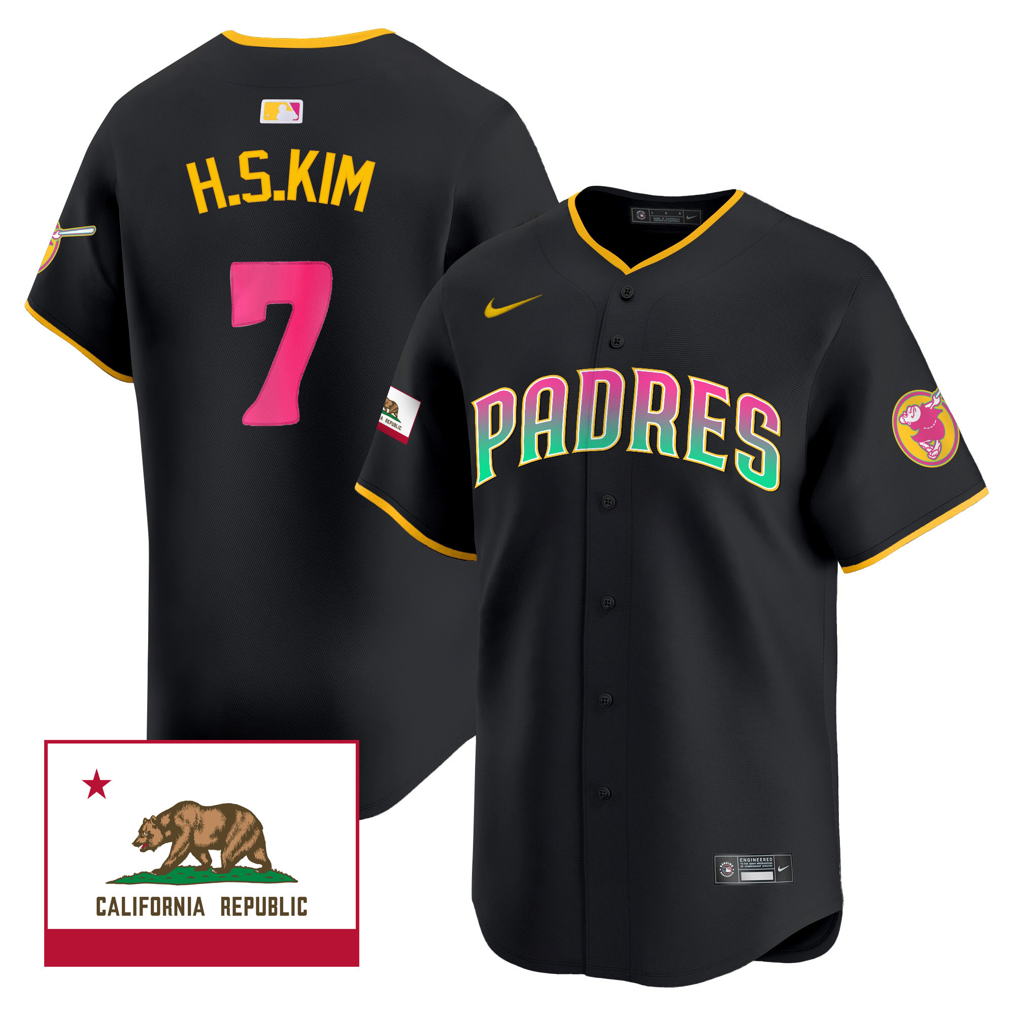 Ha-Seong Kim Men's San Diego Padres 2024 San Diego City Style Vapor Premier Limited V2 Black Jersey - All Stitched