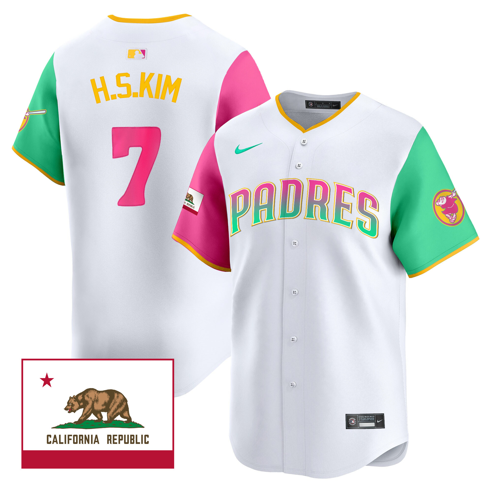 Ha-Seong Kim Men's San Diego Padres 2024 San Diego City Style Vapor Premier Limited V2 Color Sleeves Jersey - All Stitched