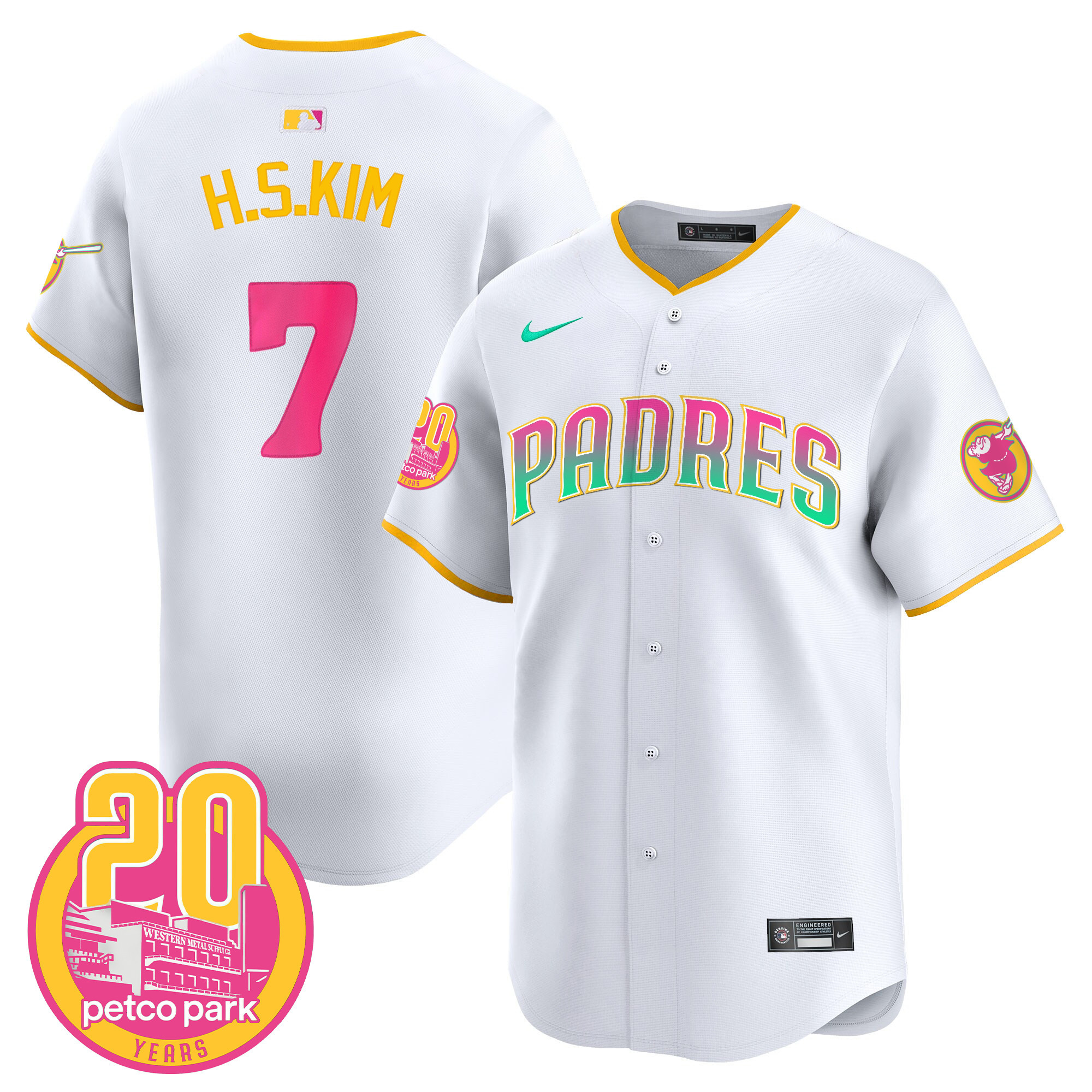 Ha-Seong Kim Men's San Diego Padres 2024 San Diego City Style Vapor Premier Limited White Jersey - All Stitched