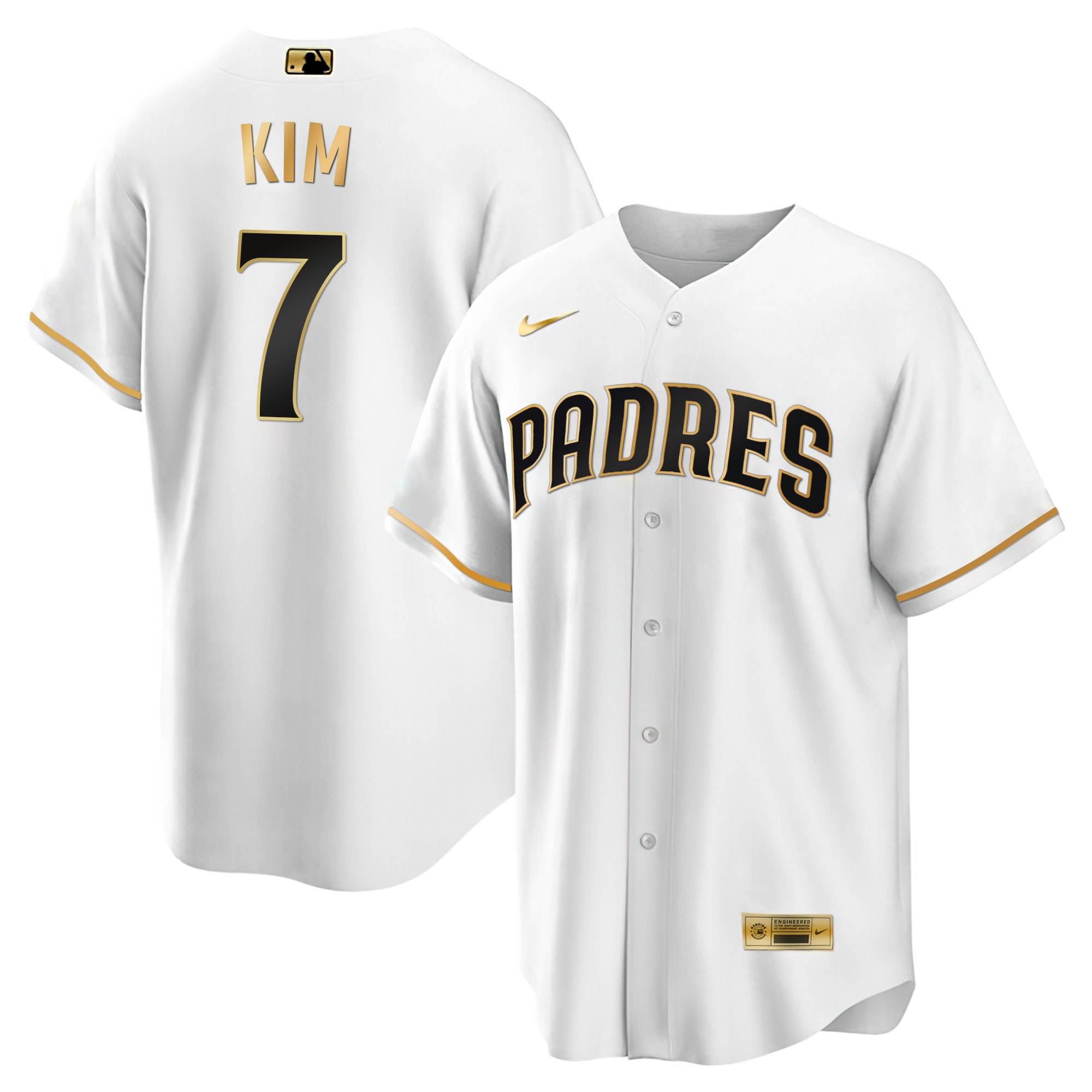 Ha-Seong Kim Men's San Diego Padres Black Limited & Gold Cool White Gold Jersey - All Stitched