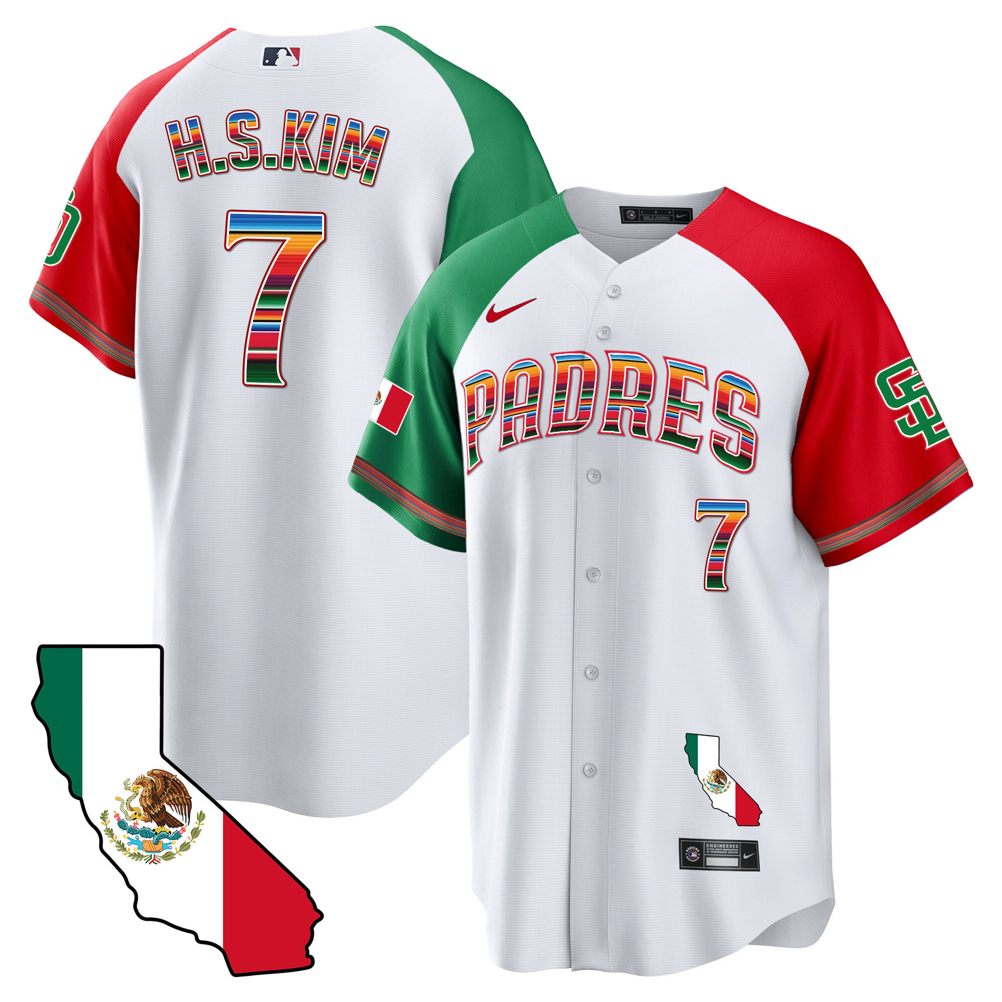 Ha-Seong Kim Men's San Diego Padres California Map Cool Base Alternate Jersey - All Stitched