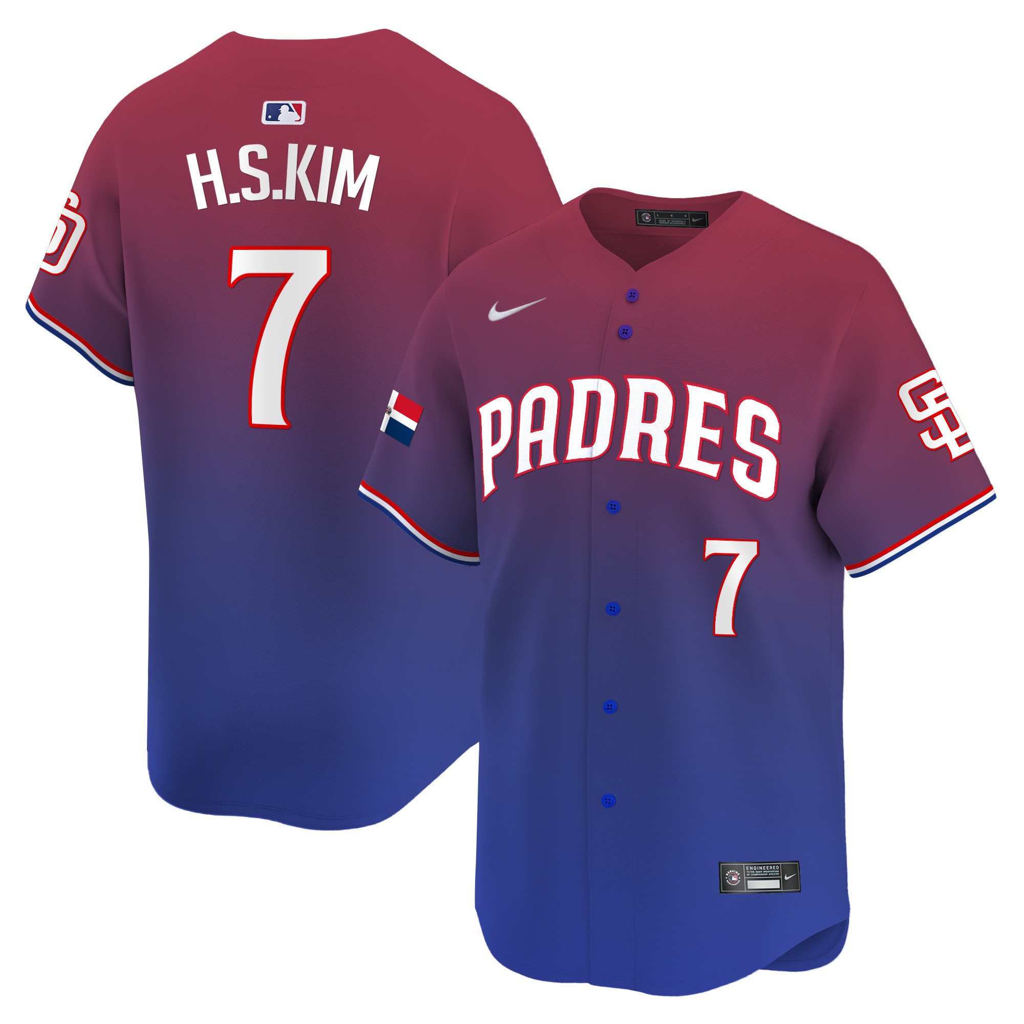 Ha-Seong Kim Men's San Diego Padres Dominican Republic Vapor Premier Limited Red Jersey - All Stitched