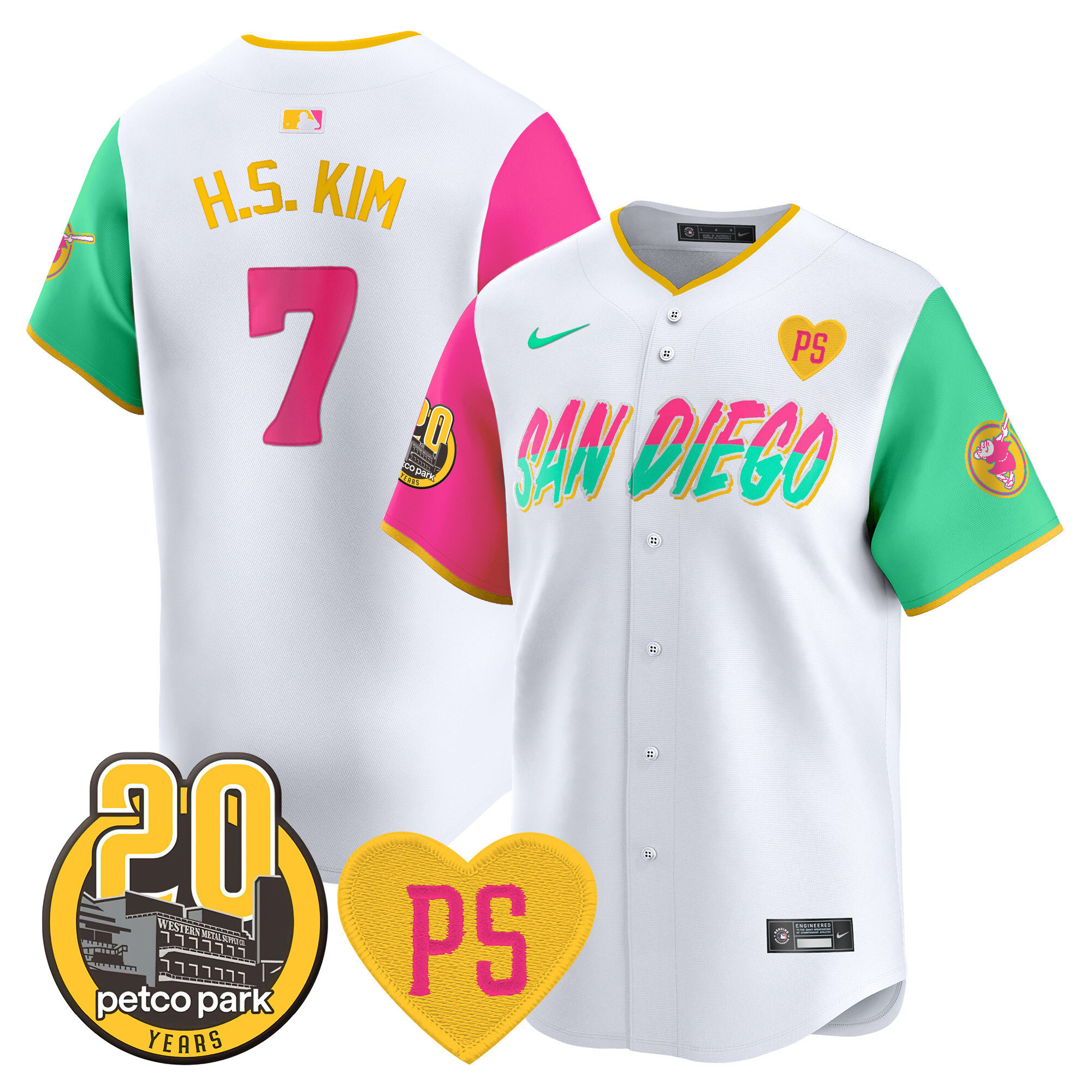 Ha-Seong Kim Men's San Diego Padres "For Peter" & Petco Park 20th Patch Vapor Premier Limited City Connect Jersey - All Stitched