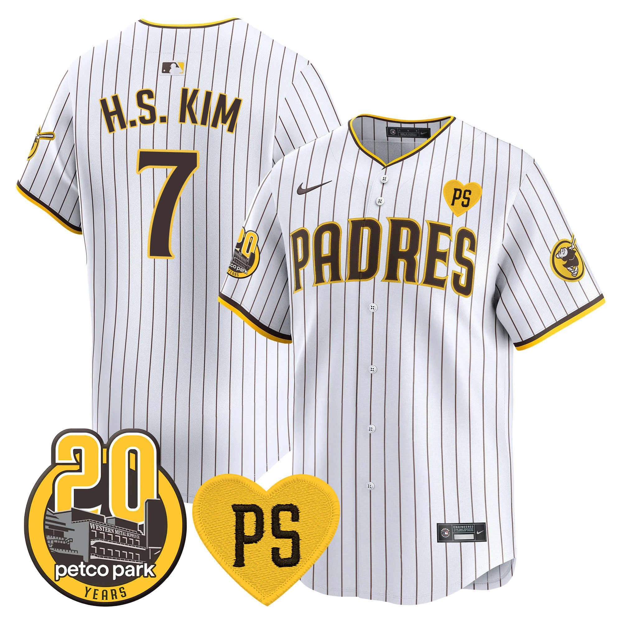 Ha-Seong Kim Men's San Diego Padres "For Peter" & Petco Park 20th Patch Vapor Premier Limited White Jersey - All Stitched