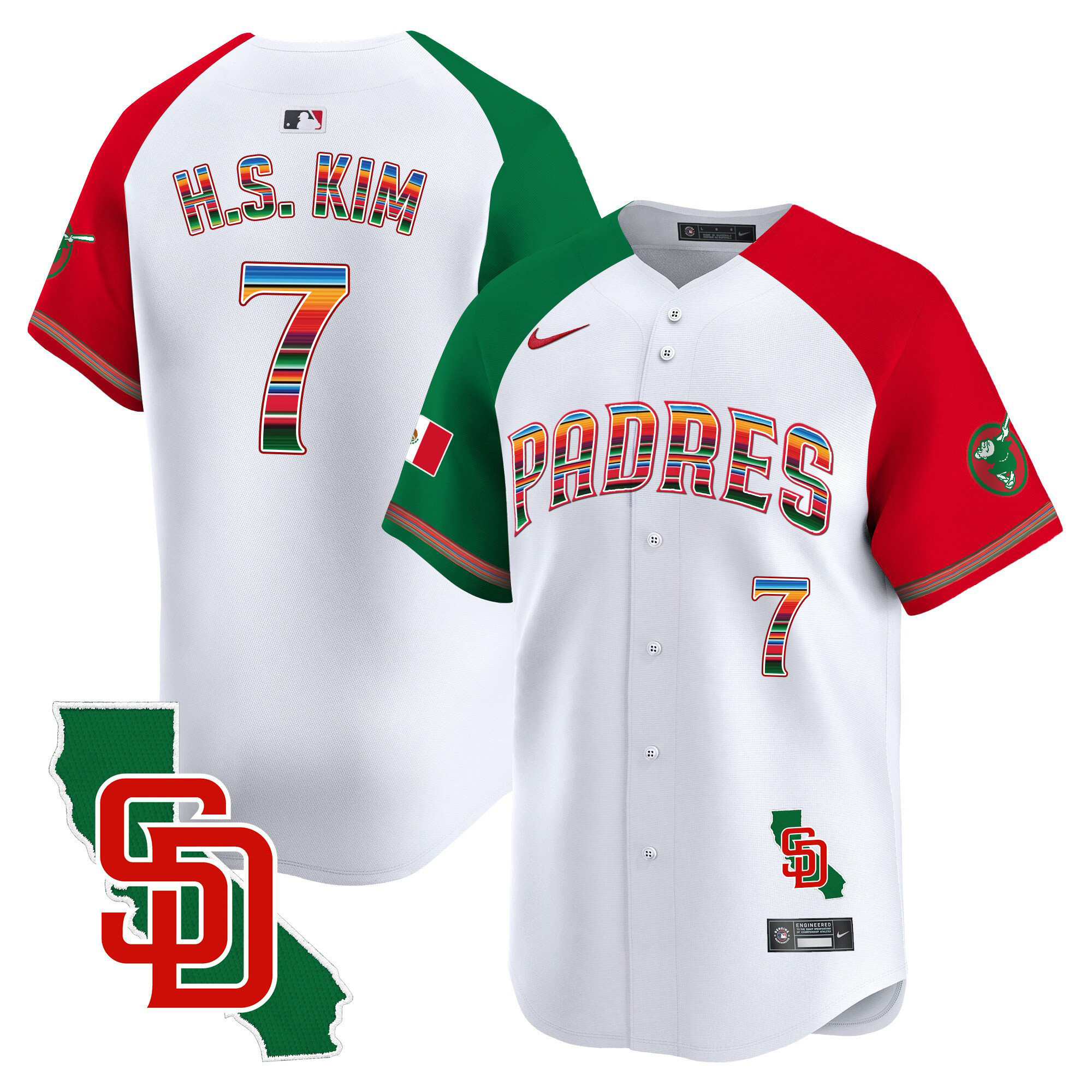 Ha-Seong Kim Men's San Diego Padres Mexico California Patch Vapor Premier Limited Alternate Jersey - All Stitched
