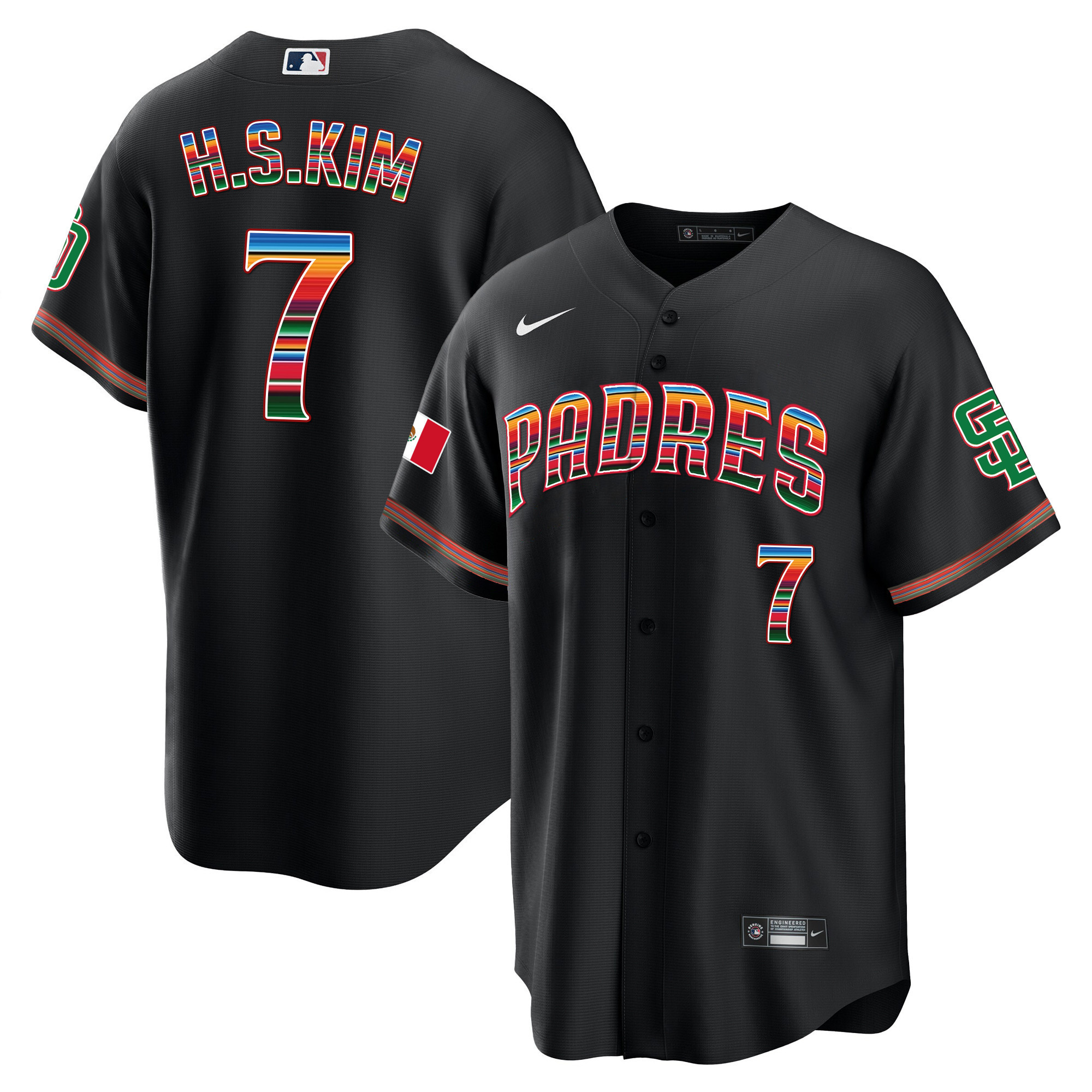 Ha-Seong Kim Men's San Diego Padres Mexico Cool Base Limited Black Jersey - All Stitched