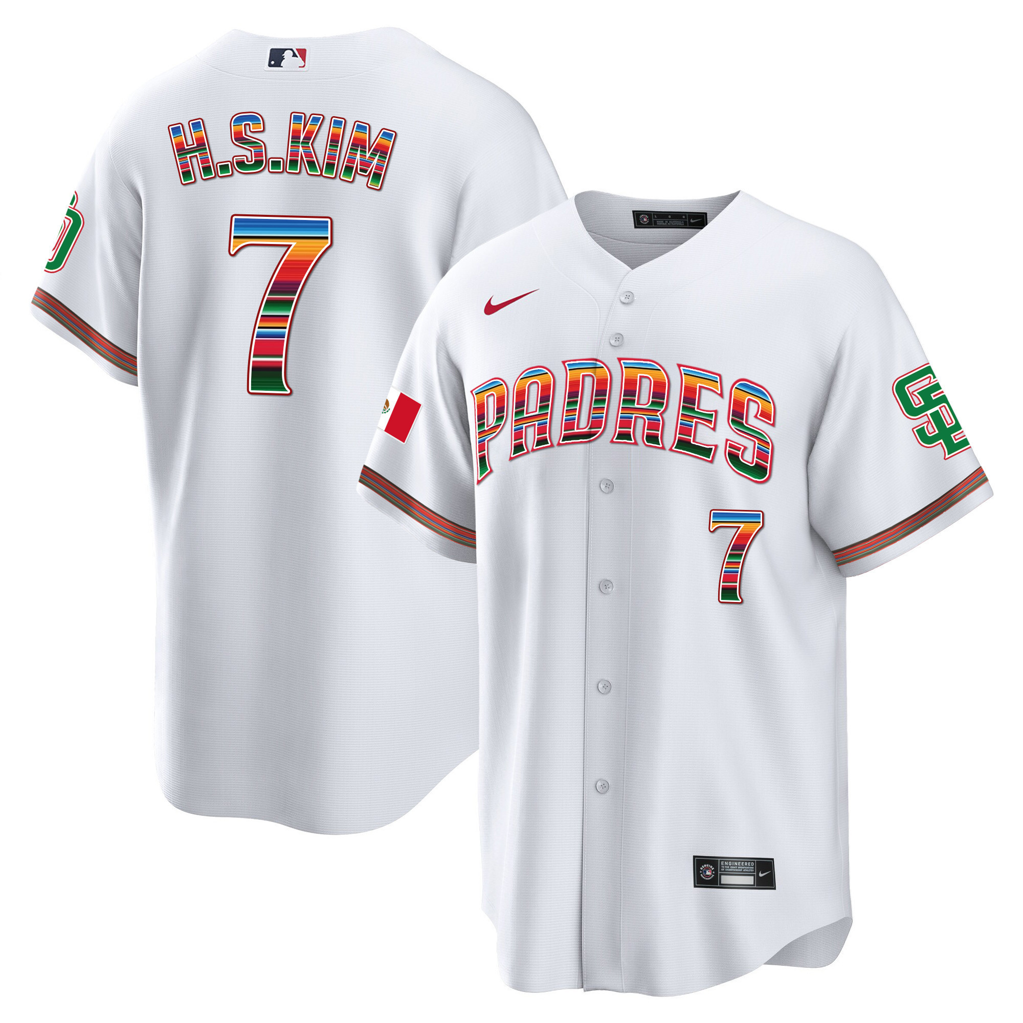 Ha-Seong Kim Men's San Diego Padres Mexico Cool Base Limited White Jersey - All Stitched