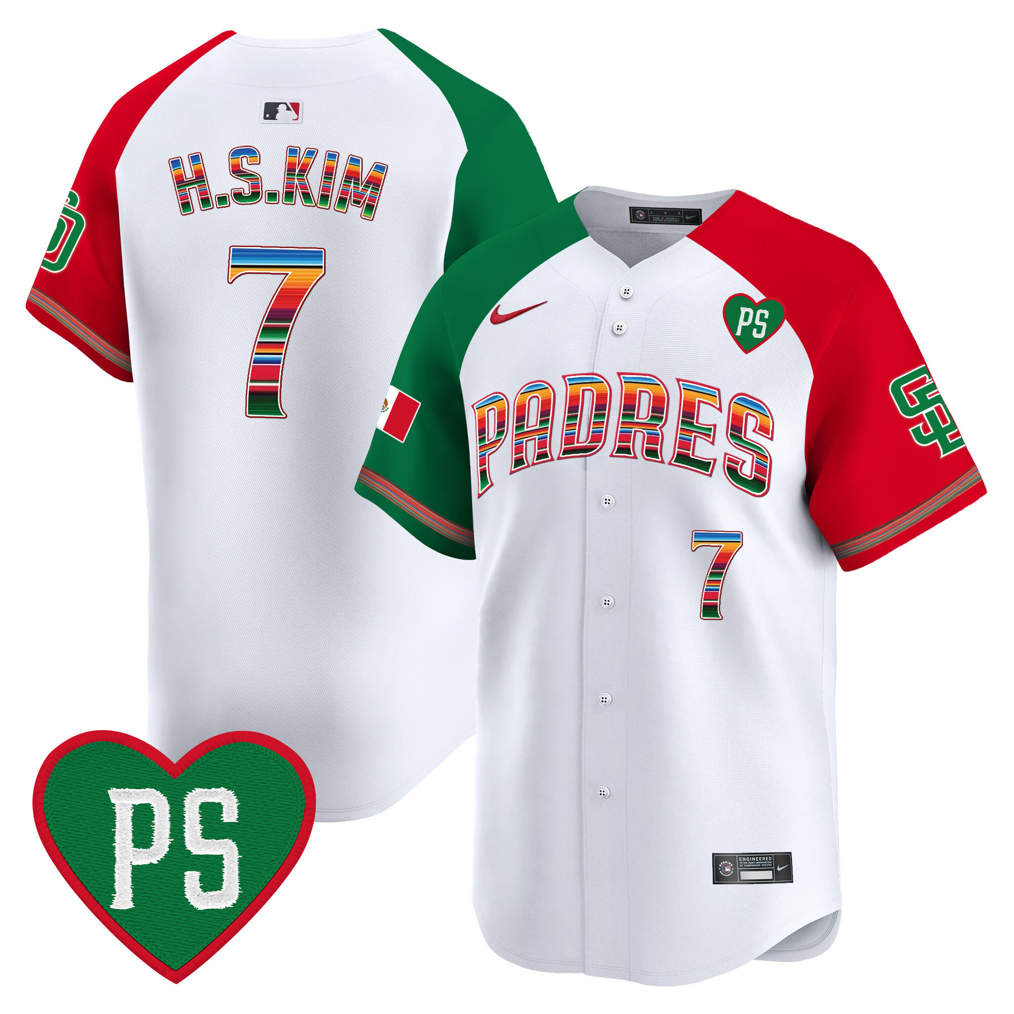 Ha-Seong Kim Men's San Diego Padres Mexico "For Peter" Patch Vapor Premier Limited Alternate Jersey - All Stitched
