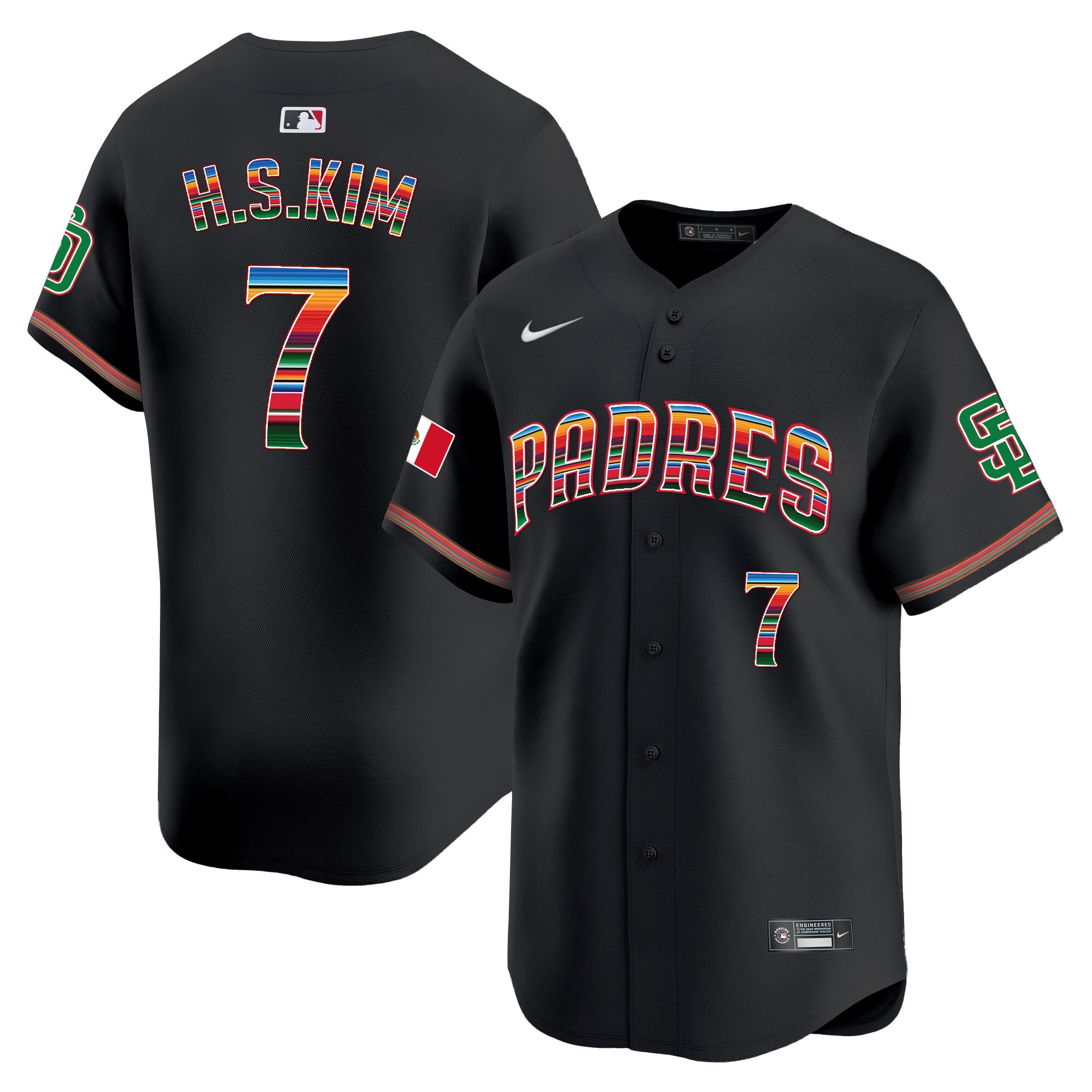 Ha-Seong Kim Men's San Diego Padres Mexico Premier Limited Black Jersey - All Stitched