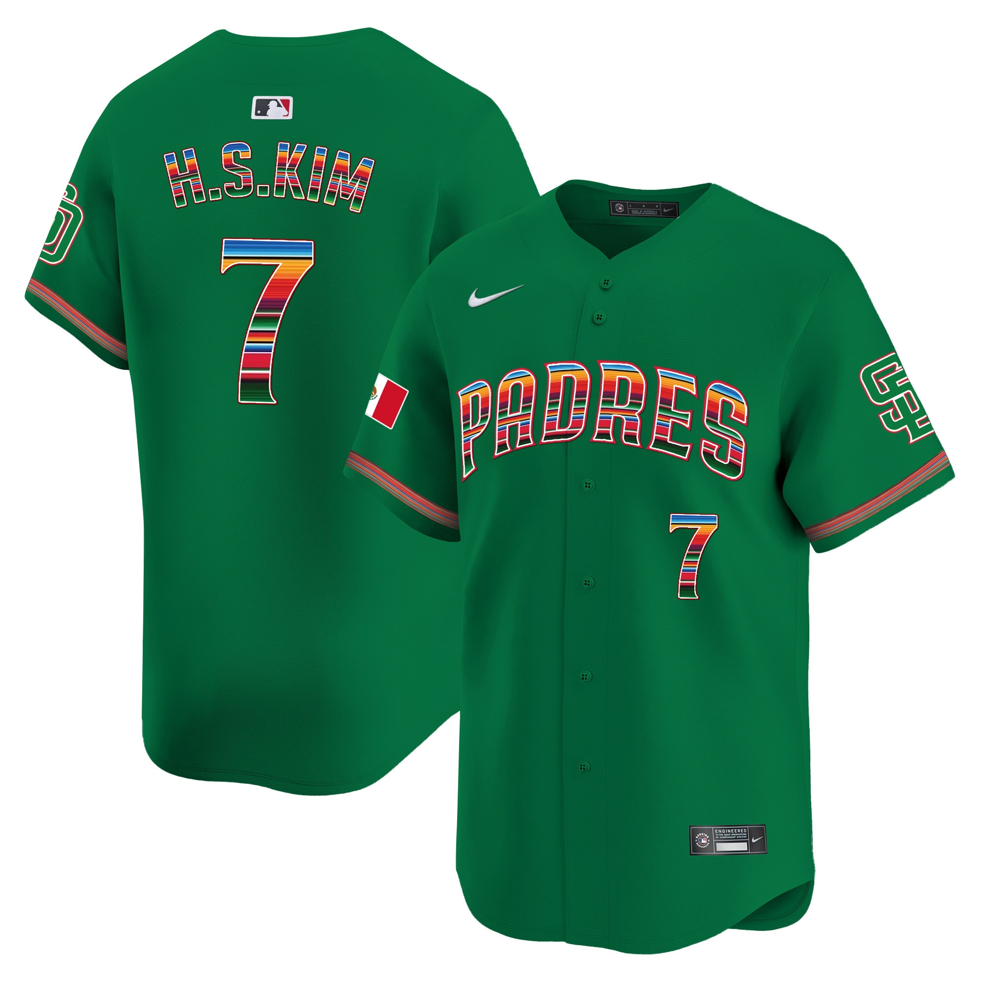 Ha-Seong Kim Men's San Diego Padres Mexico Premier Limited Green Jersey - All Stitched
