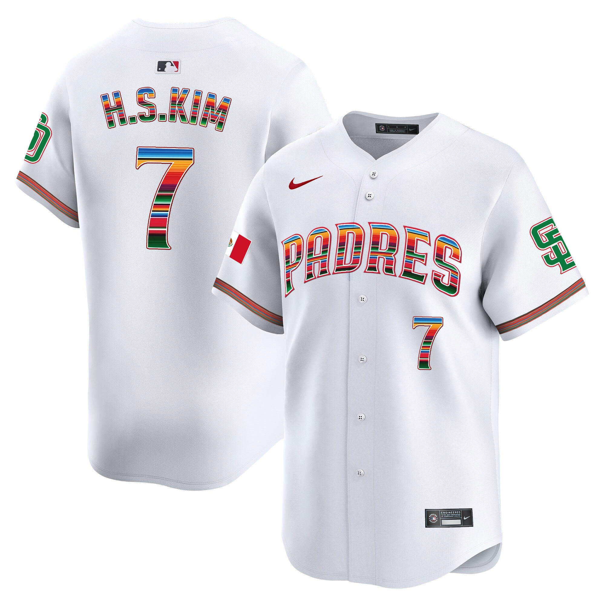 Ha-Seong Kim Men's San Diego Padres Mexico Premier Limited White Jersey - All Stitched