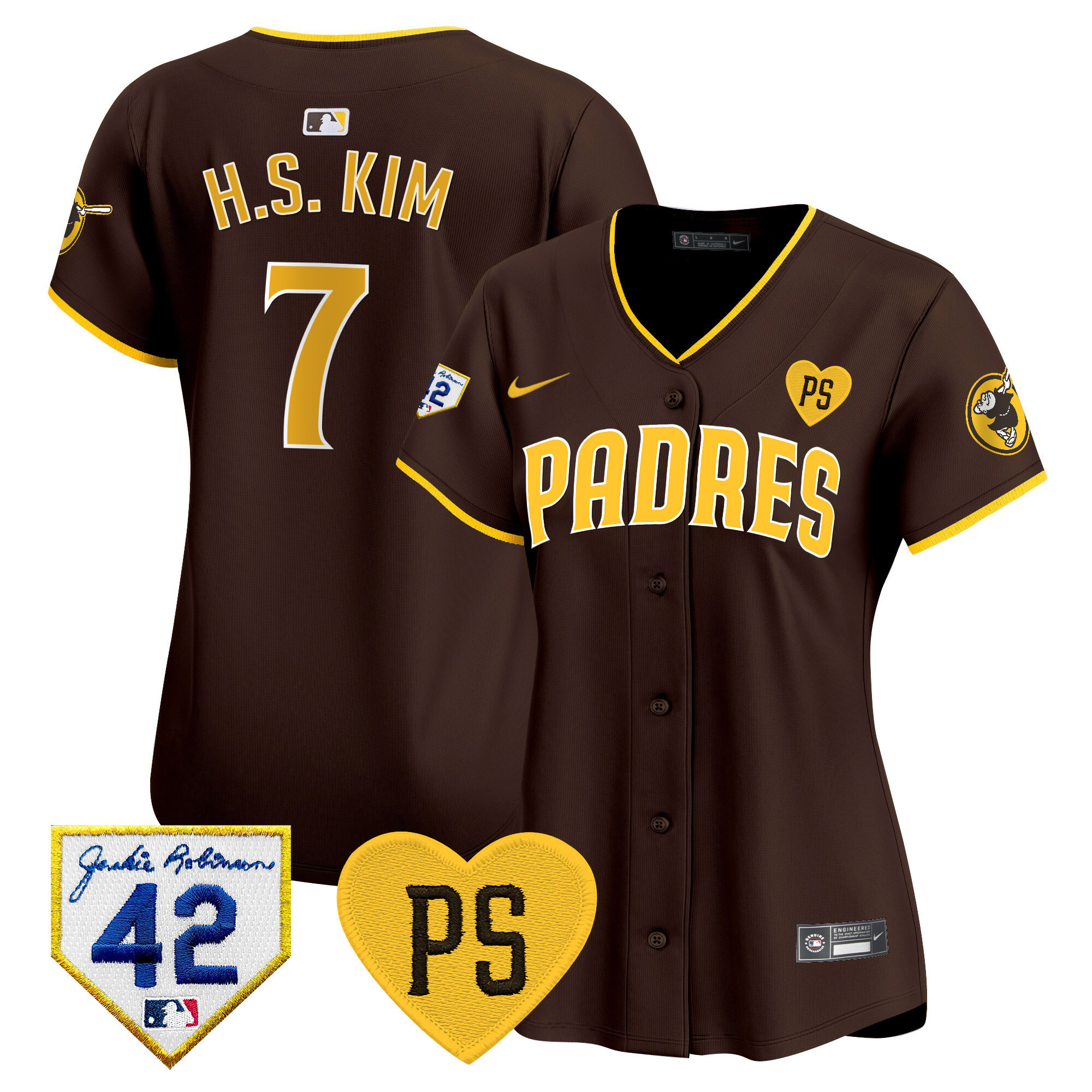 Ha-Seong Kim Women's San Diego Padres 2024 "For Peter" & Robinson Patch Vapor Premier Limited Brown Jersey - All Stitched