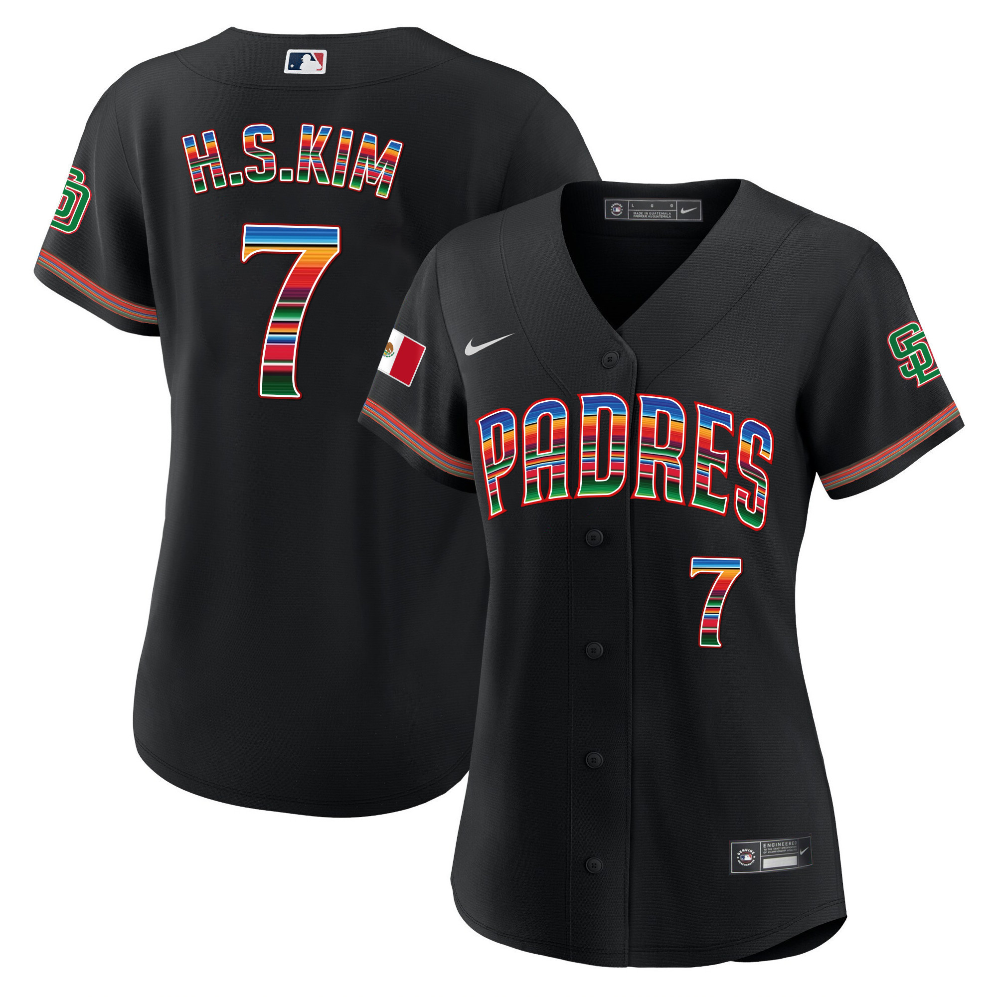 Ha-Seong Kim Women's San Diego Padres Mexico Cool Base Limited Black Jersey - All Stitched