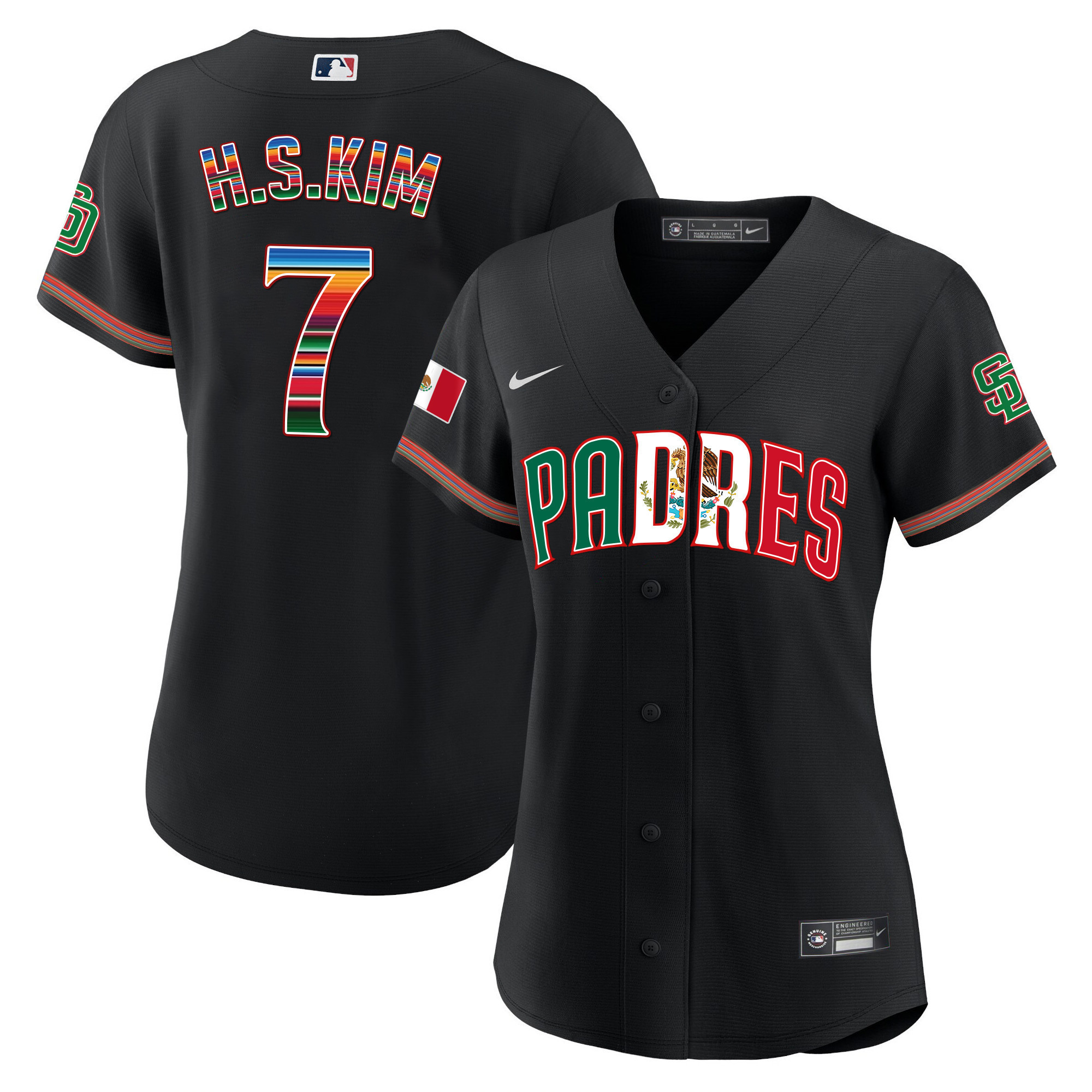 Ha-Seong Kim Women's San Diego Padres Mexico Cool Base Limited V2 Black Jersey - All Stitched